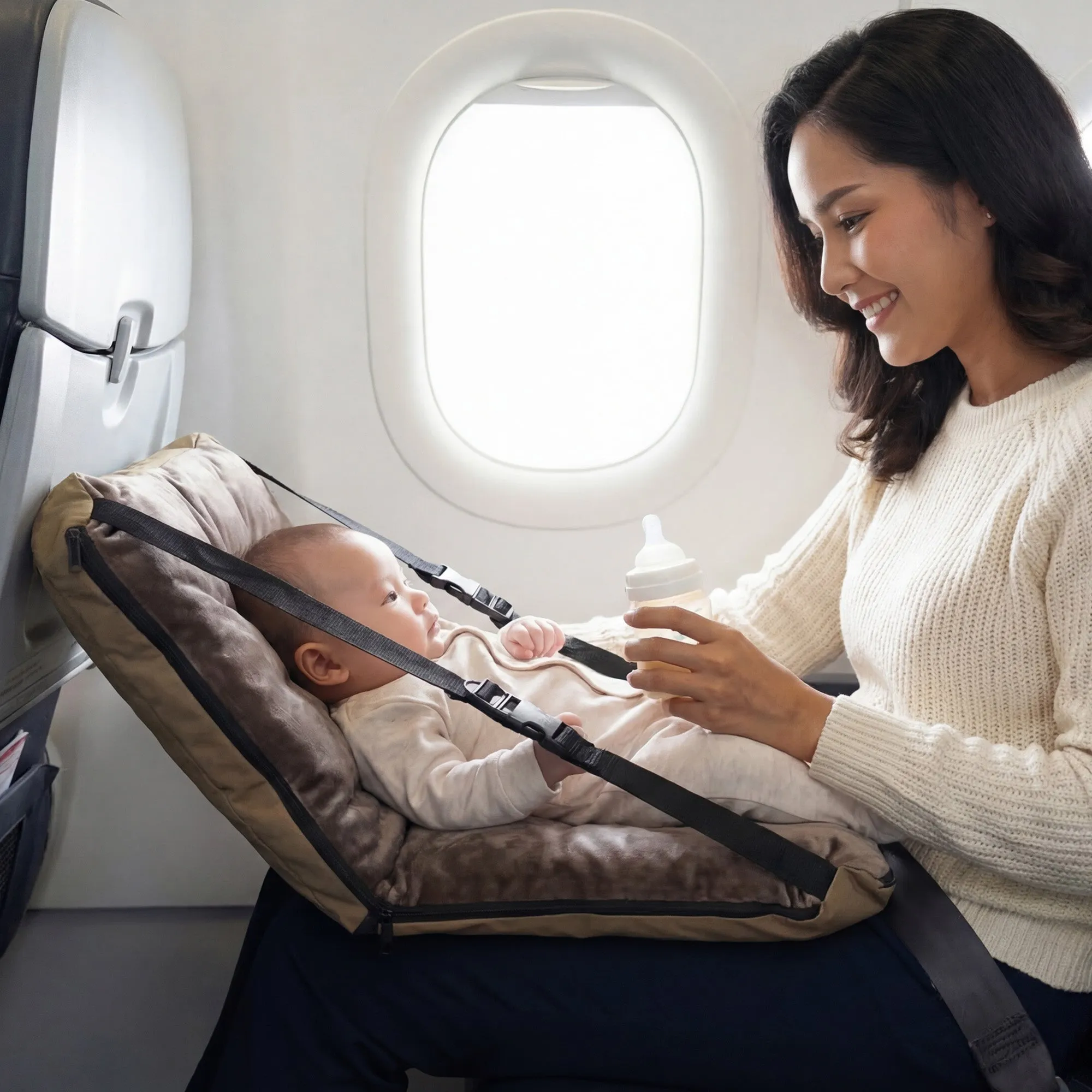 Łóżeczko turystyczne AirTraveller - brązowe - Image 2