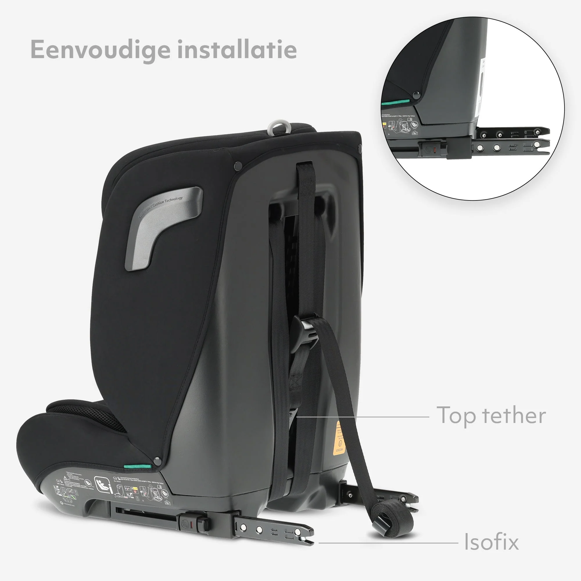 Fotelik samochodowy Carter Luxe i-Size/isofix 76-150 cm - 9-36 kg - Głębokie siedzisko - Regulowany zagłówek - Systemy bezpieczeństwa - Łatwy do czyszczenia - Grupa 1/2/3 - Image 9