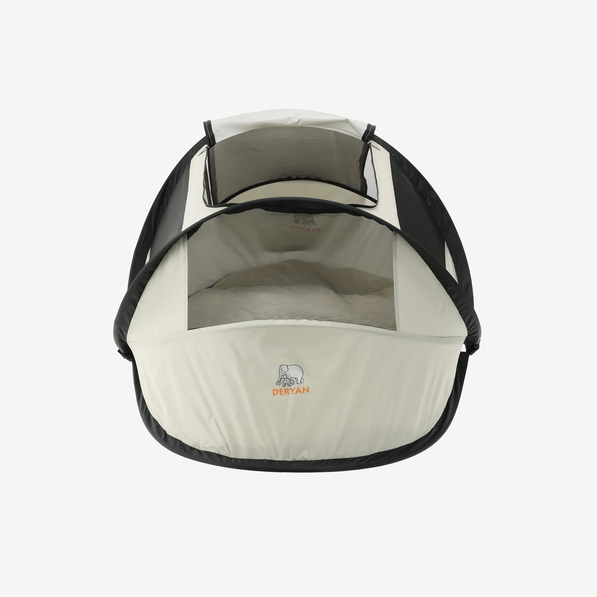 BabyBox – namiot dla niemowląt, łóżeczko turystyczne + bawełniana kołderka – kolor kości słoniowej - Image 8