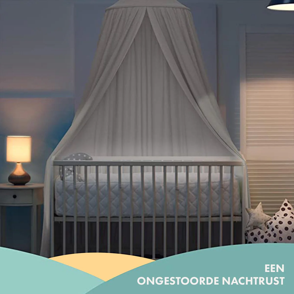 Moskitiera Nougat Vintage 245 cm – bawełna – poliester – moskitiera dla niemowląt – baldachim - Image 6