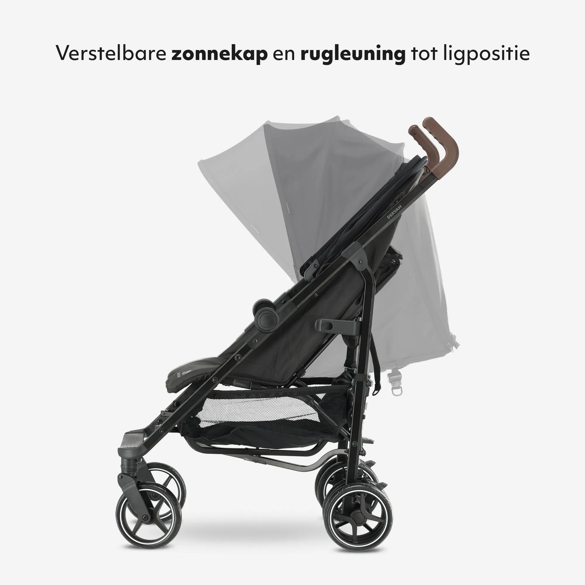 Wózek spacerowy Bobbie Paraplu – W zestawie moskitiera – W zestawie torba transportowa – Przeznaczony dla dzieci o wadze do 22 kg – Czarny - Image 10