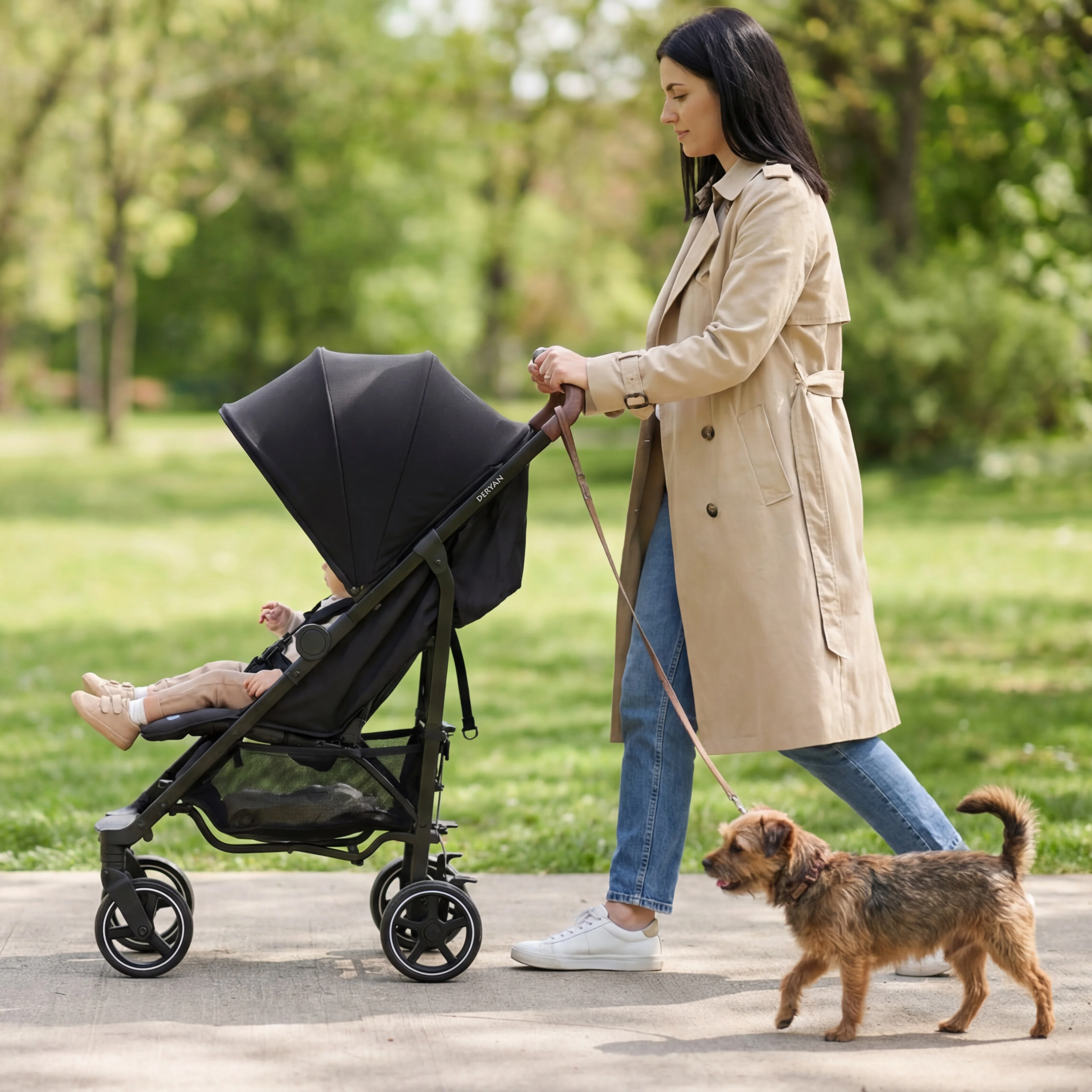Wózek spacerowy Bobbie Paraplu – W zestawie moskitiera – W zestawie torba transportowa – Przeznaczony dla dzieci o wadze do 22 kg – Czarny - Image 2