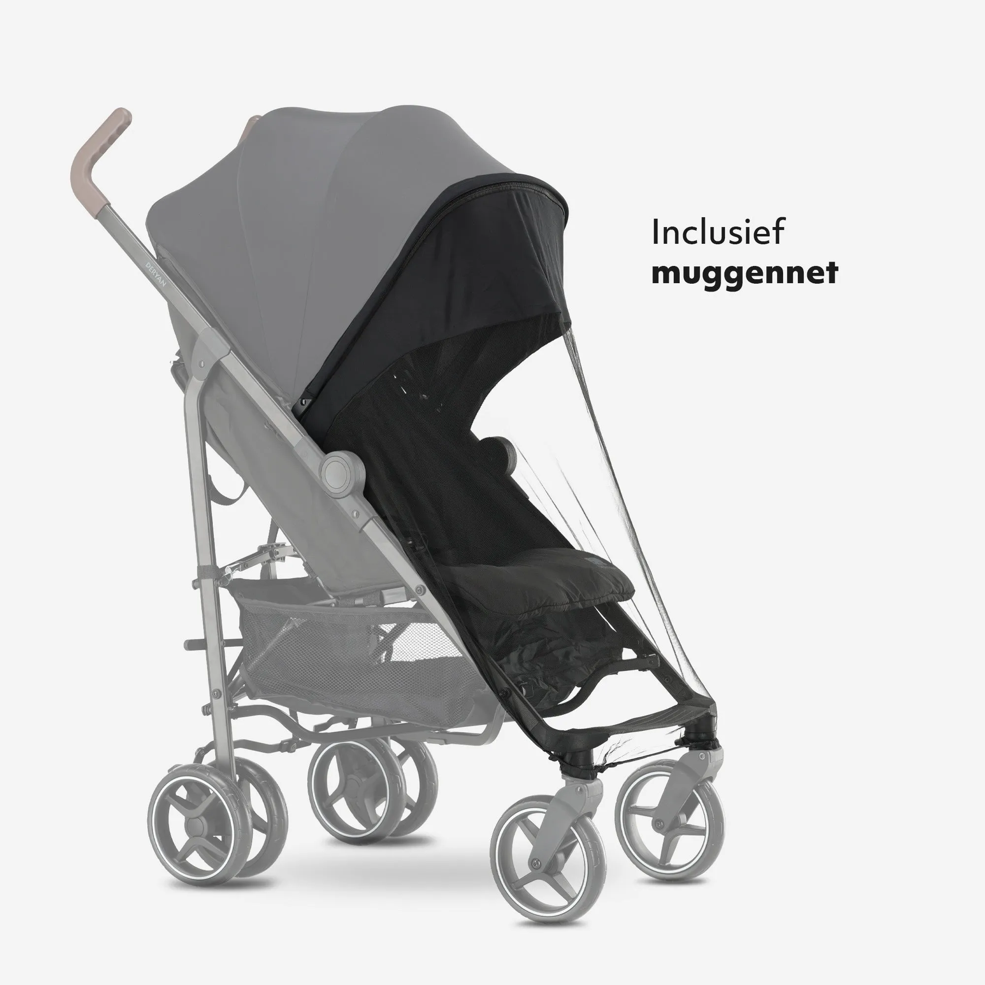 Wózek spacerowy Bobbie Paraplu – W zestawie moskitiera – W zestawie torba transportowa – Przeznaczony dla dzieci o wadze do 22 kg – Czarny - Image 4