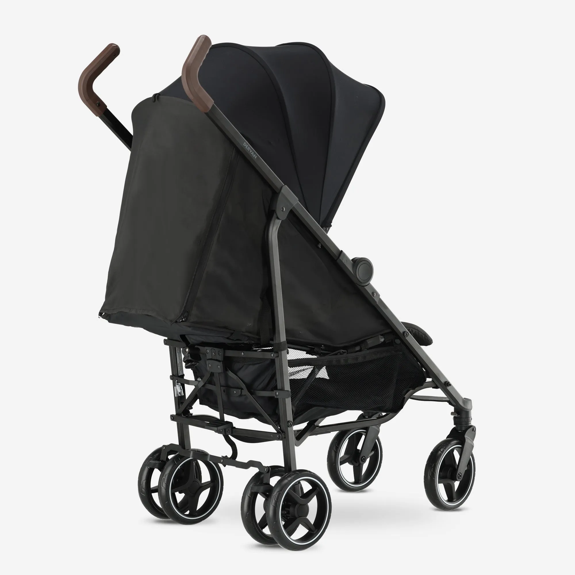 Wózek spacerowy Bobbie Paraplu – W zestawie moskitiera – W zestawie torba transportowa – Przeznaczony dla dzieci o wadze do 22 kg – Czarny - Image 8