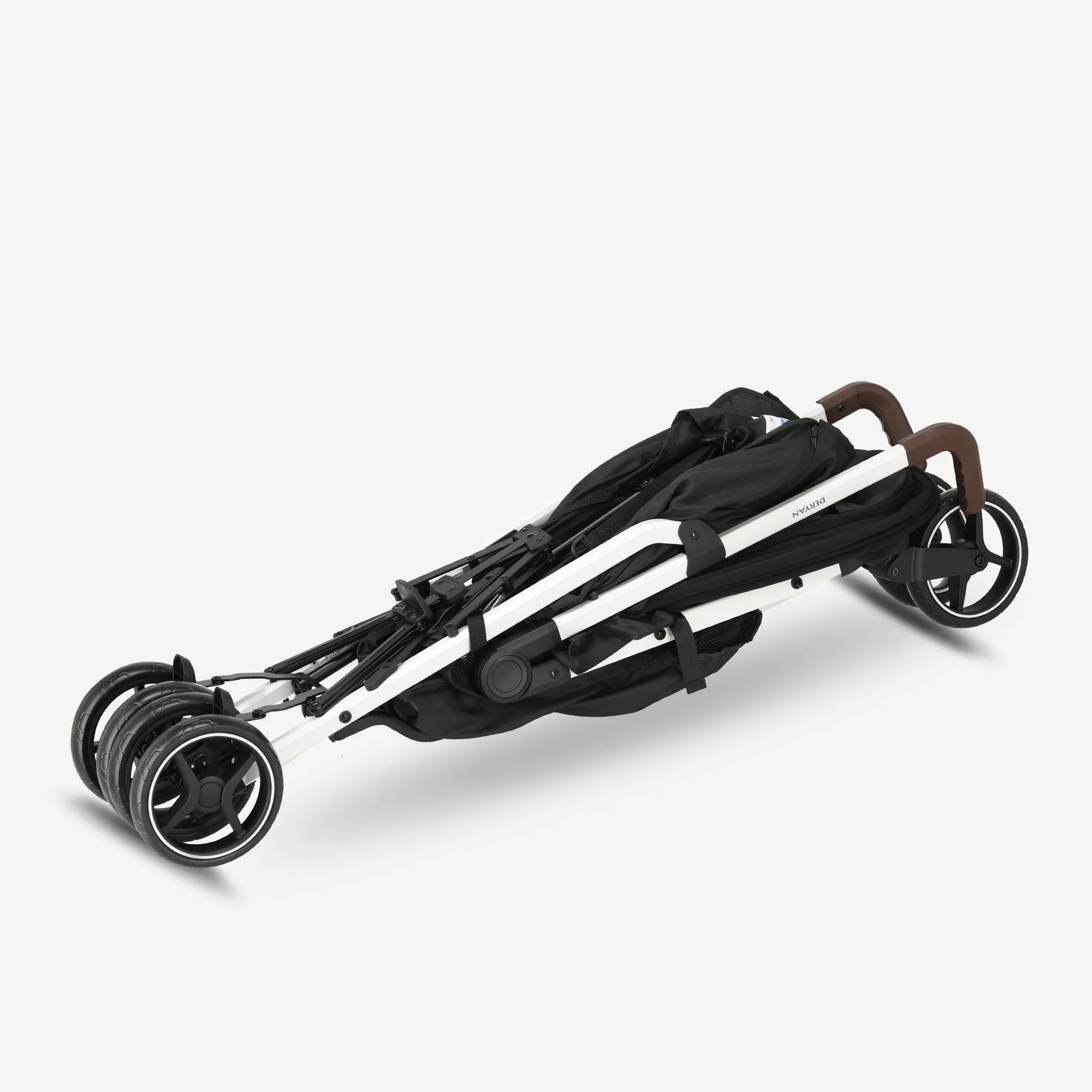 Wózek Bobbie Paraplu – w zestawie moskitiera – w zestawie torba transportowa – przeznaczony dla dzieci o wadze do 22 kg – biała rama/czarna - Image 11