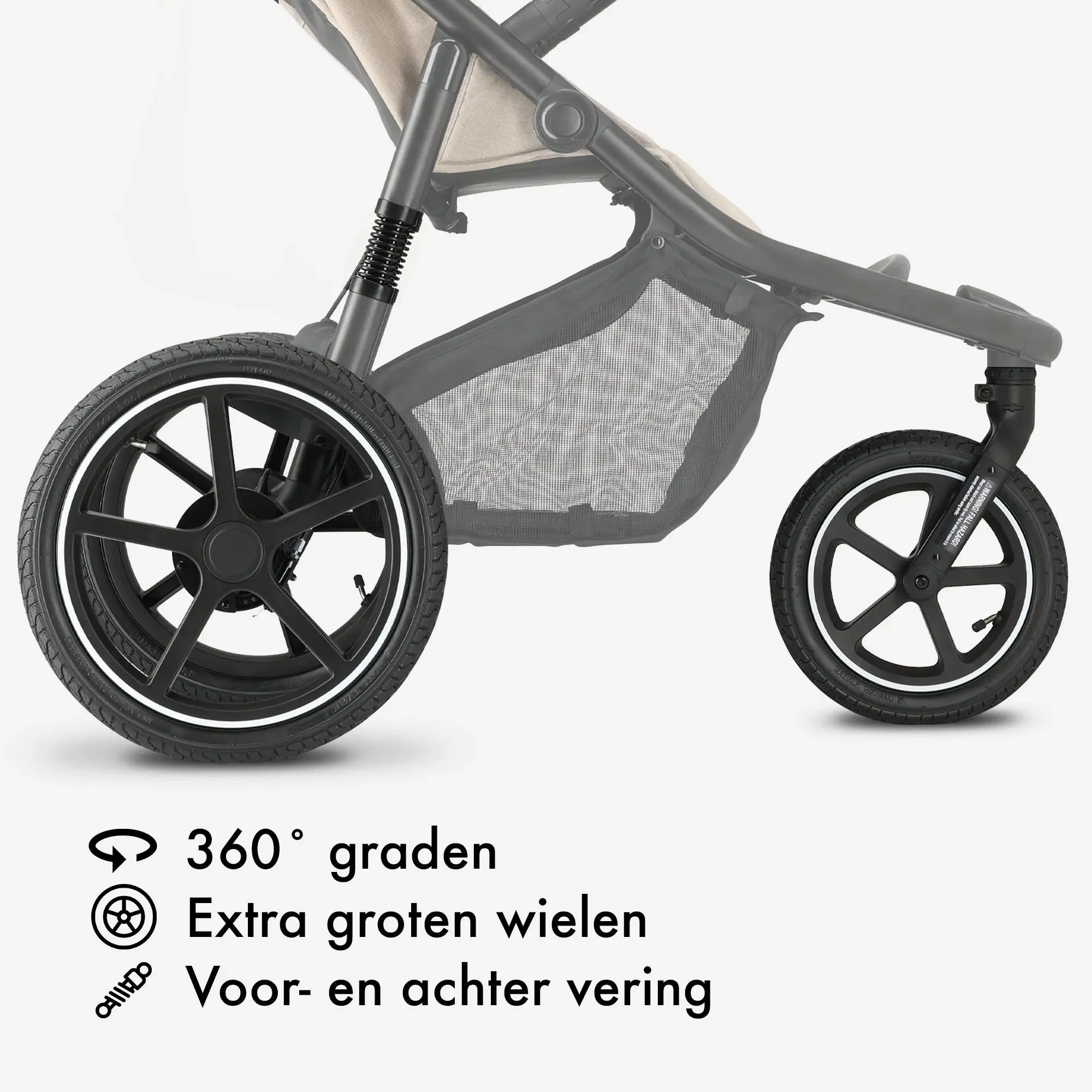 Bolt Hard Running Pram Creme - Image 10