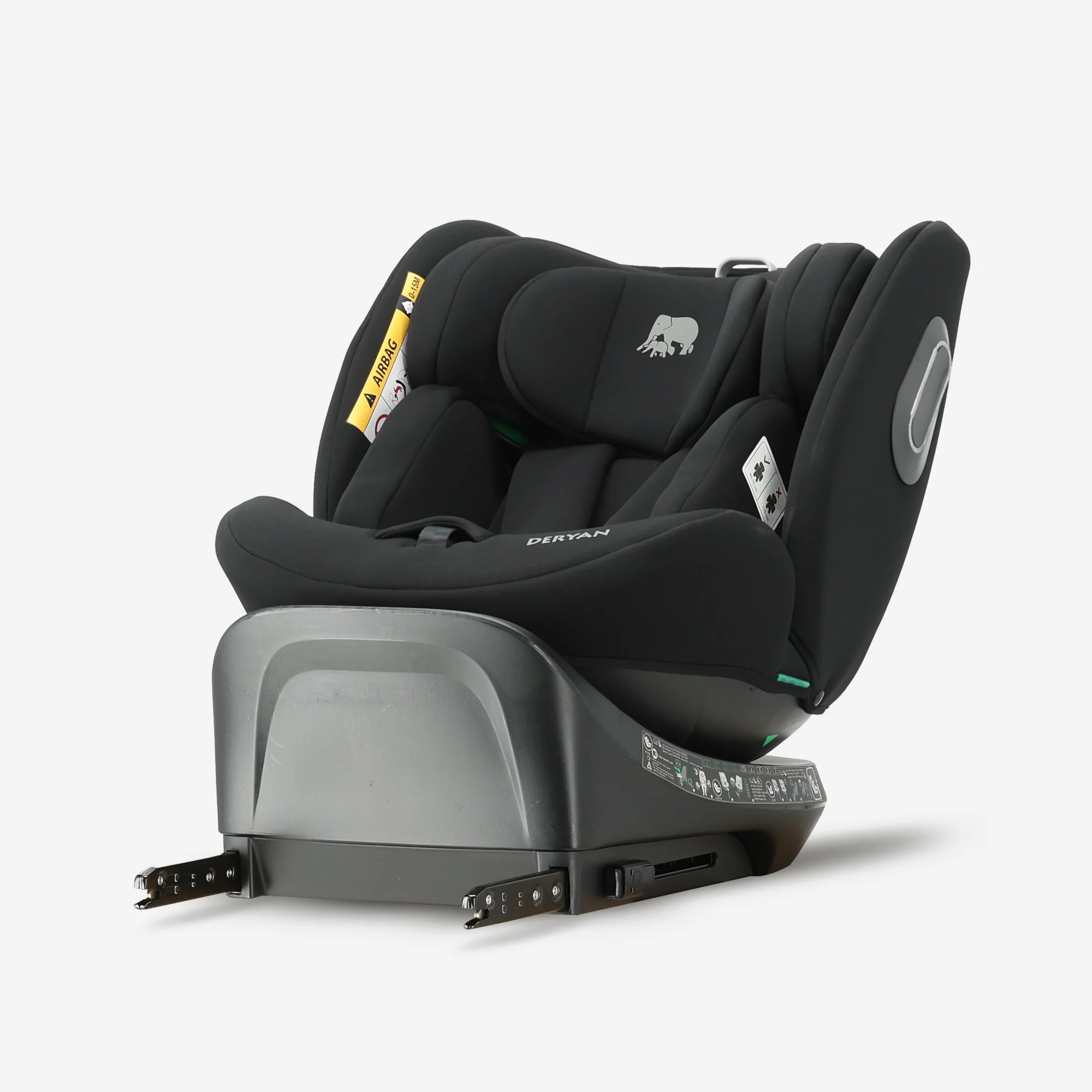 Fotelik samochodowy Carly Luxe i-Size – 0–36 kg – Isofix + nóżka stabilizująca – obrót o 360° – czarny - Image 9