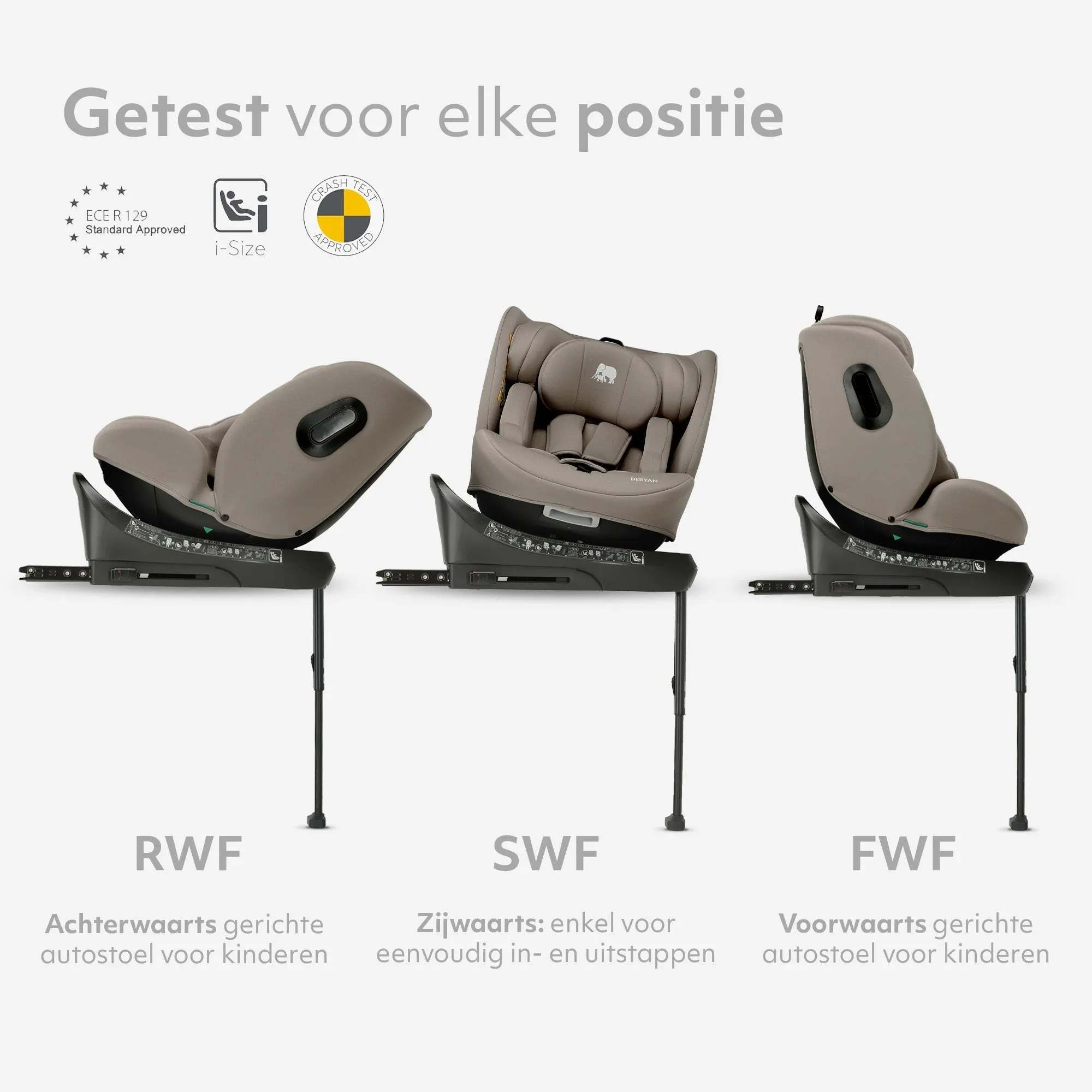 Fotelik samochodowy Carly Luxe i-Size – 0–36 kg – Isofix + nóżka stabilizująca – obrót o 360° – kolor Truffle Sand - Image 6