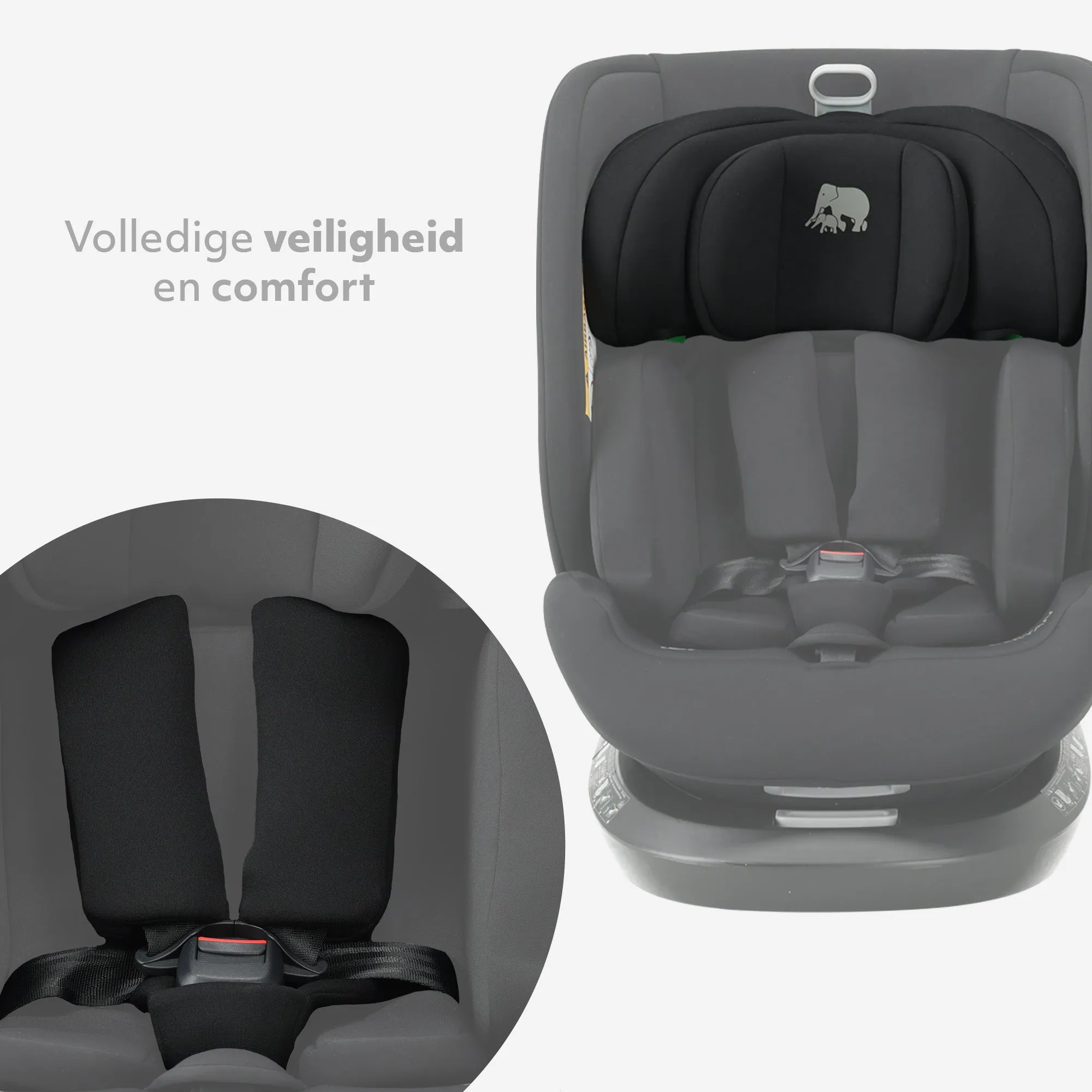 Fotelik samochodowy Cassie Luxe I-size – Grupa 0-1-2-3 – Isofix – Obrotowy o 360° – Czarny - Image 7