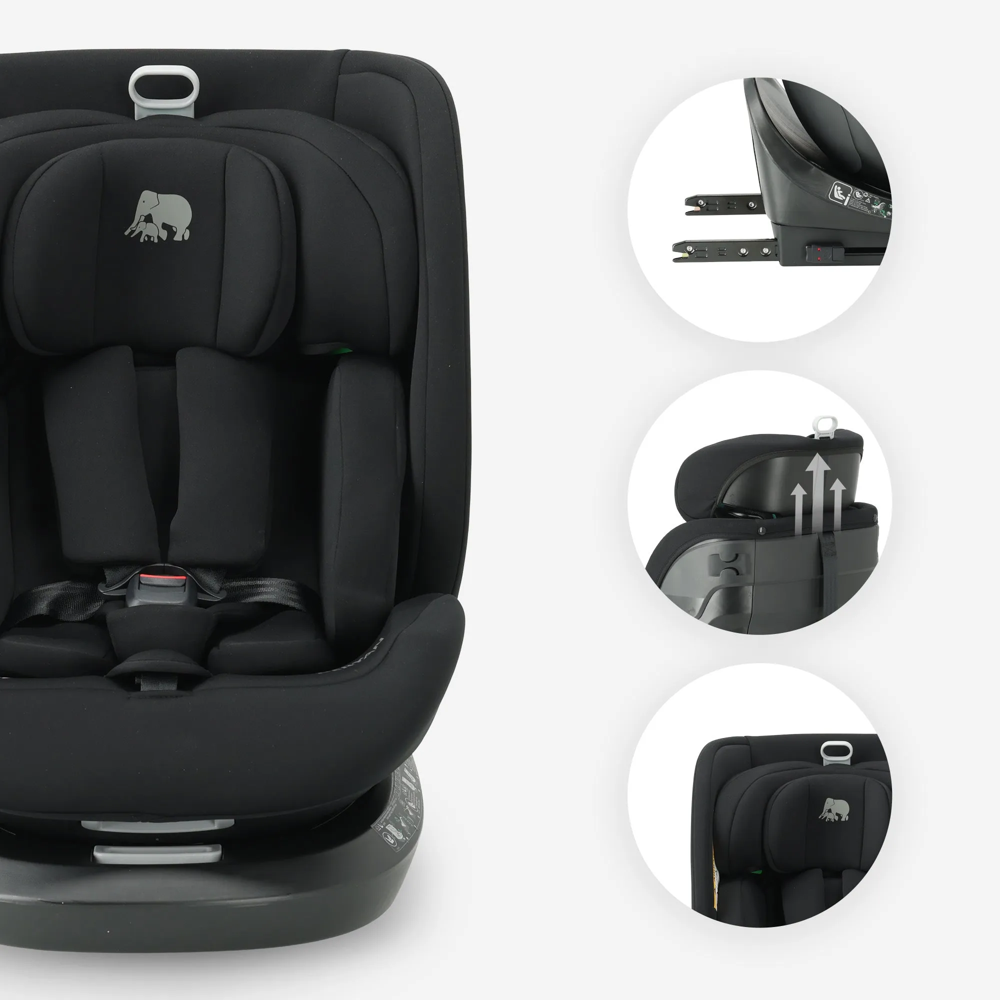 Fotelik samochodowy Cassie Luxe I-size – Grupa 0-1-2-3 – Isofix – Obrotowy o 360° – Czarny - Image 8
