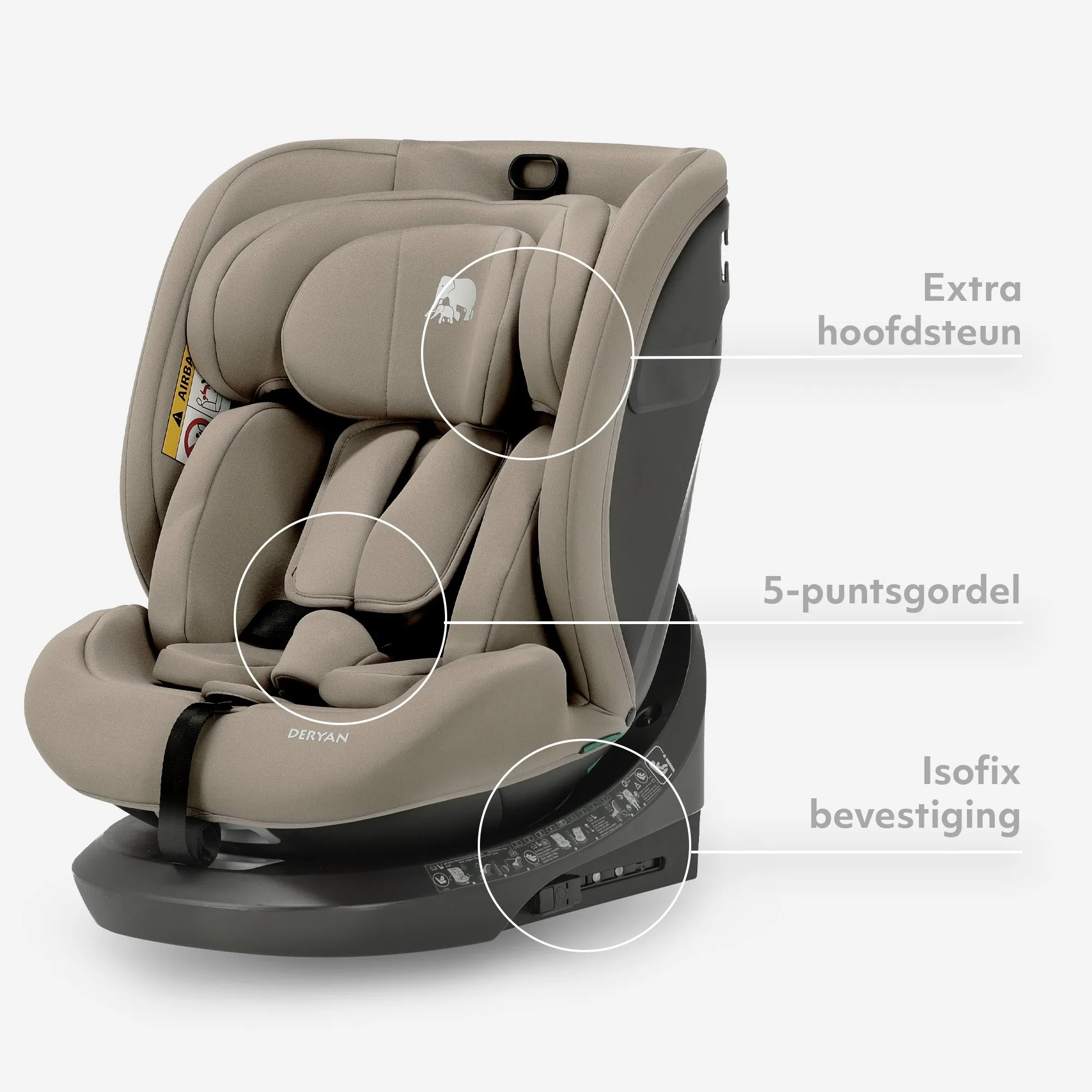 Fotelik samochodowy Cassie Luxe i-Size/i-SIX 360° 40–150 cm – 0–36 kg – Truffle Sand - Image 5