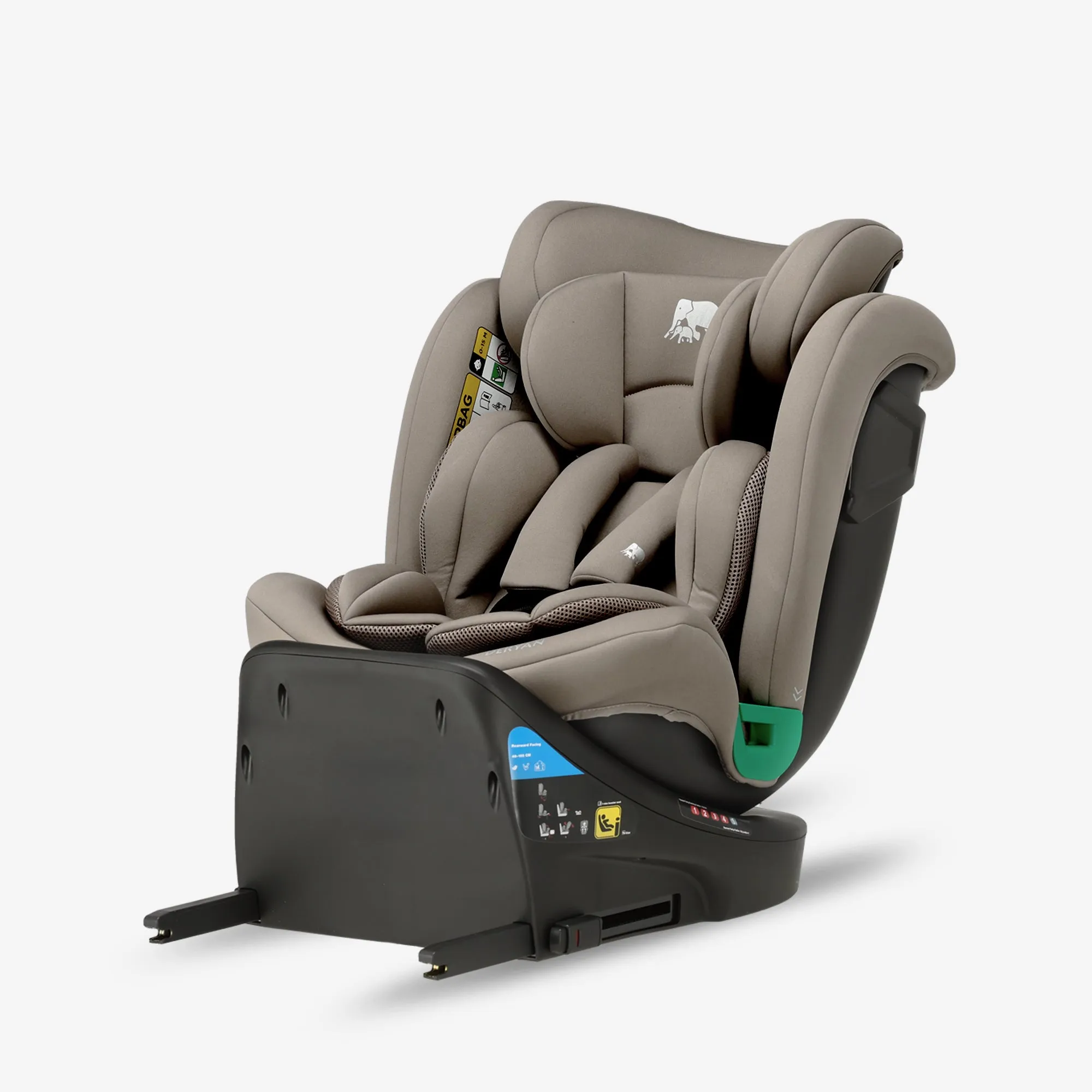 Fotelik samochodowy Chase Luxe i-Size/i-SIX 360° z podpórką, 40–150 cm – 0–36 kg – Truffle Sand - Image 8
