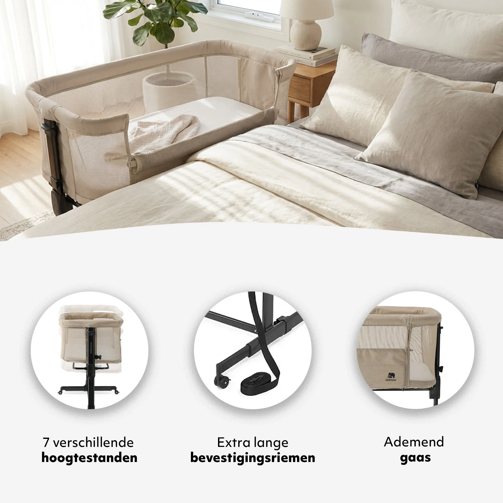 Co-Sleeper Snoozy Cradle - Sand Melange - Image 4