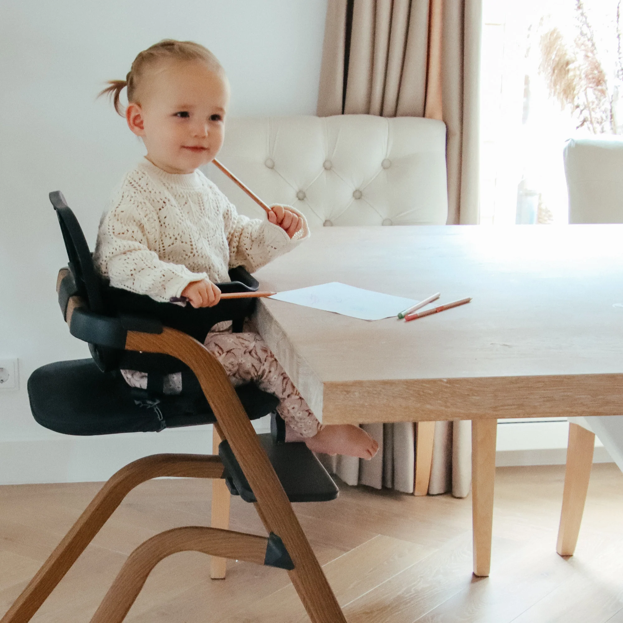 Curve Highchair Set Complete - zawiera leżaczek i poduszkę - czarny - Image 7