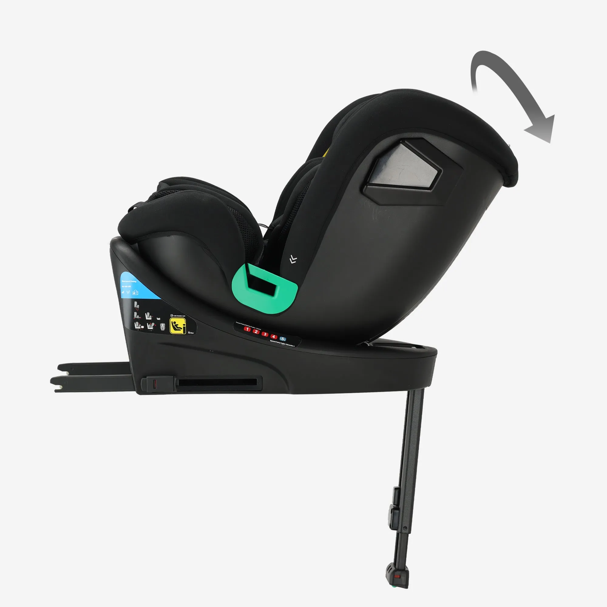 Fotelik samochodowy Chase Luxe i-Size – 0–36 kg – nóżka Isofix – obrót o 360 stopni – czarny - Image 10