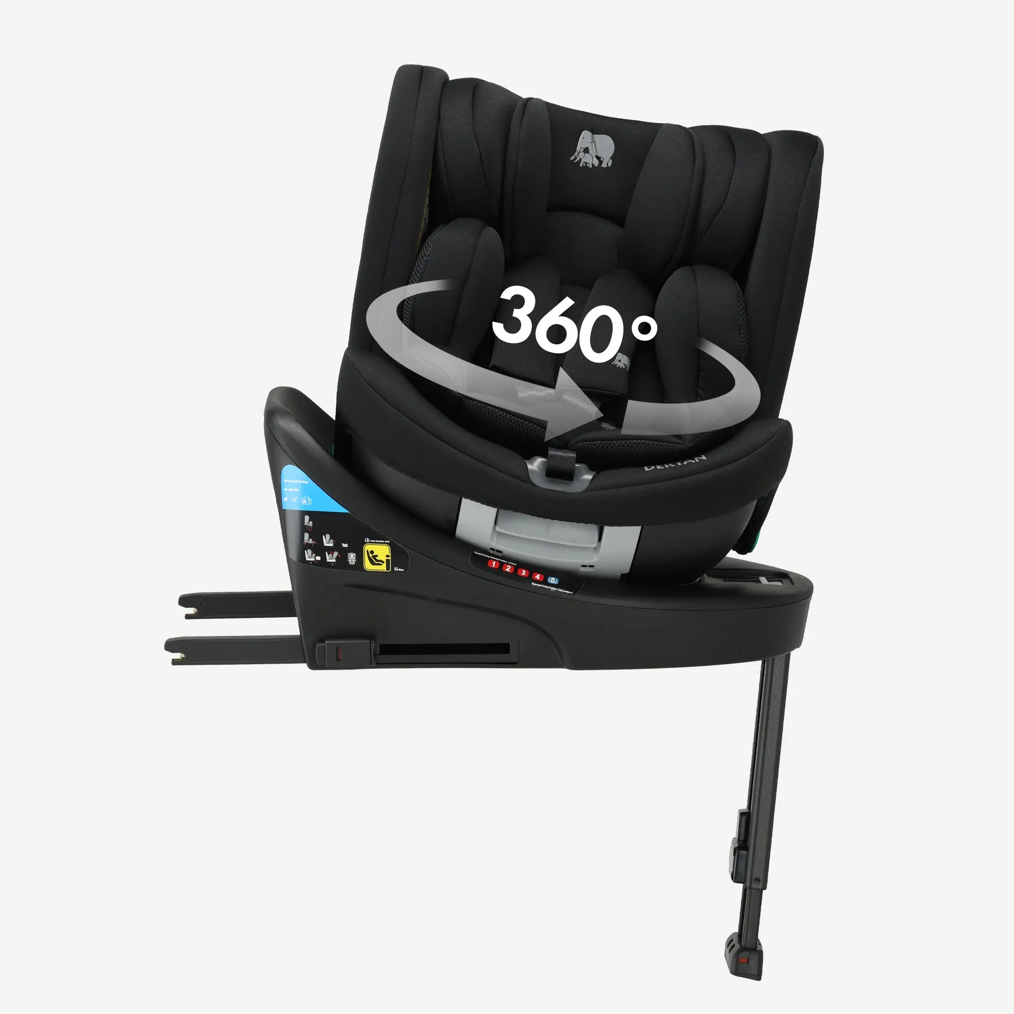 Fotelik samochodowy Chase Luxe i-Size – 0–36 kg – nóżka Isofix – obrót o 360 stopni – czarny - Image 3