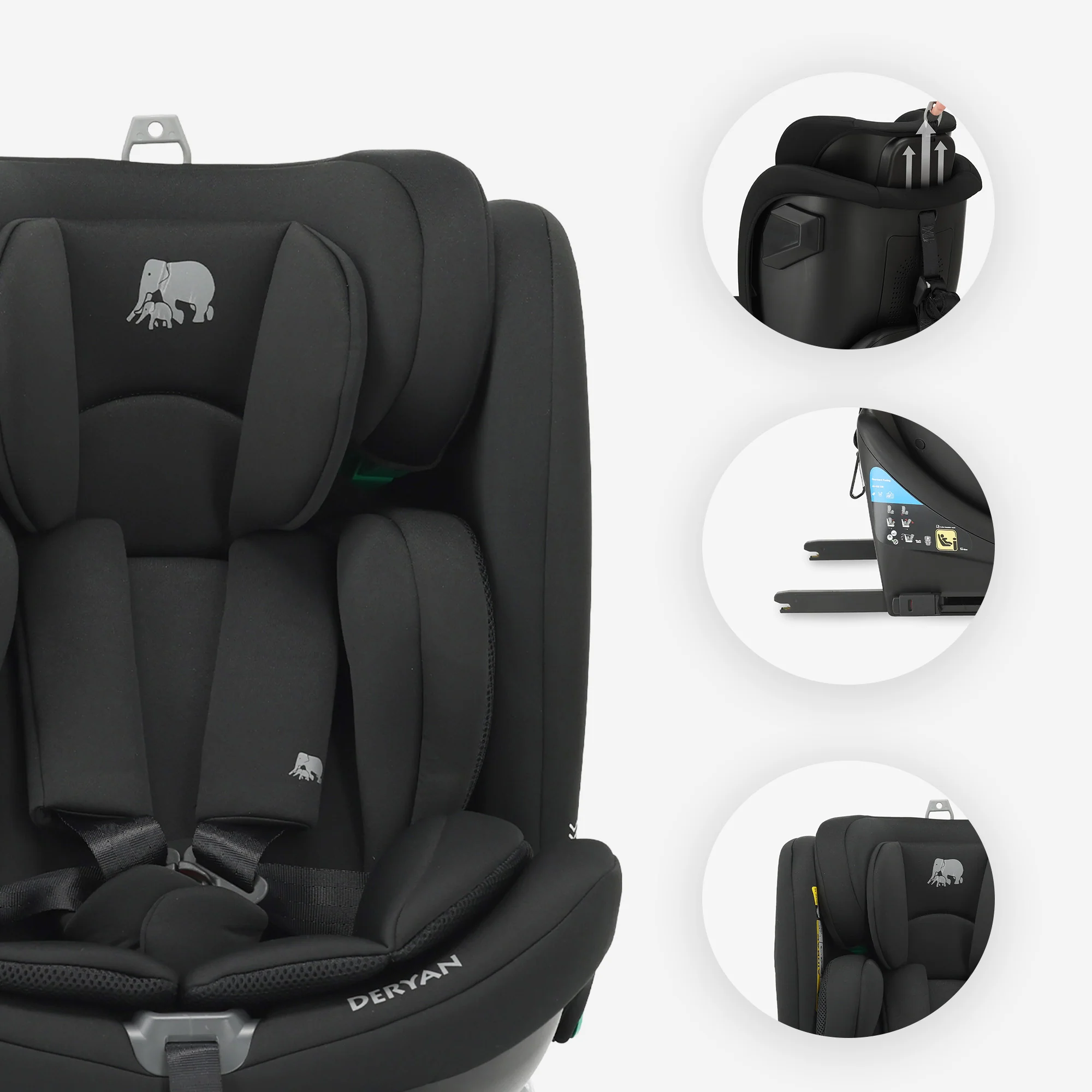 Fotelik samochodowy Colin Luxe I-size – Grupa 0-1-2-3 – Isofix – Obrotowy o 360° – Czarny - Image 5