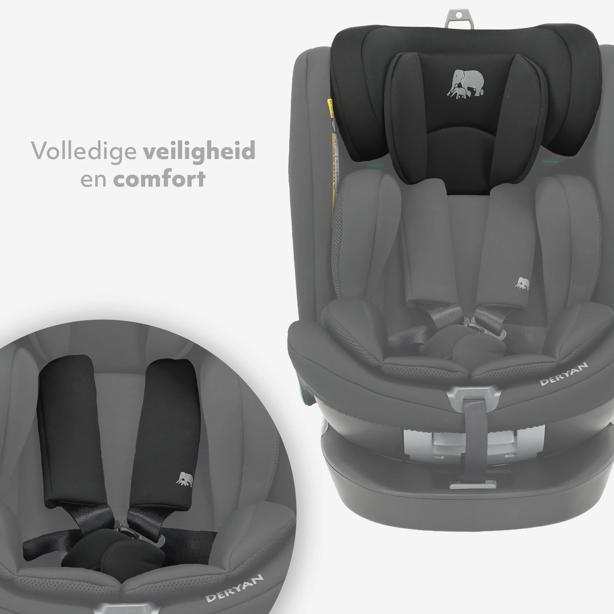 Fotelik samochodowy Colin Luxe I-size – Grupa 0-1-2-3 – Isofix – Obrotowy o 360° – Czarny - Image 6