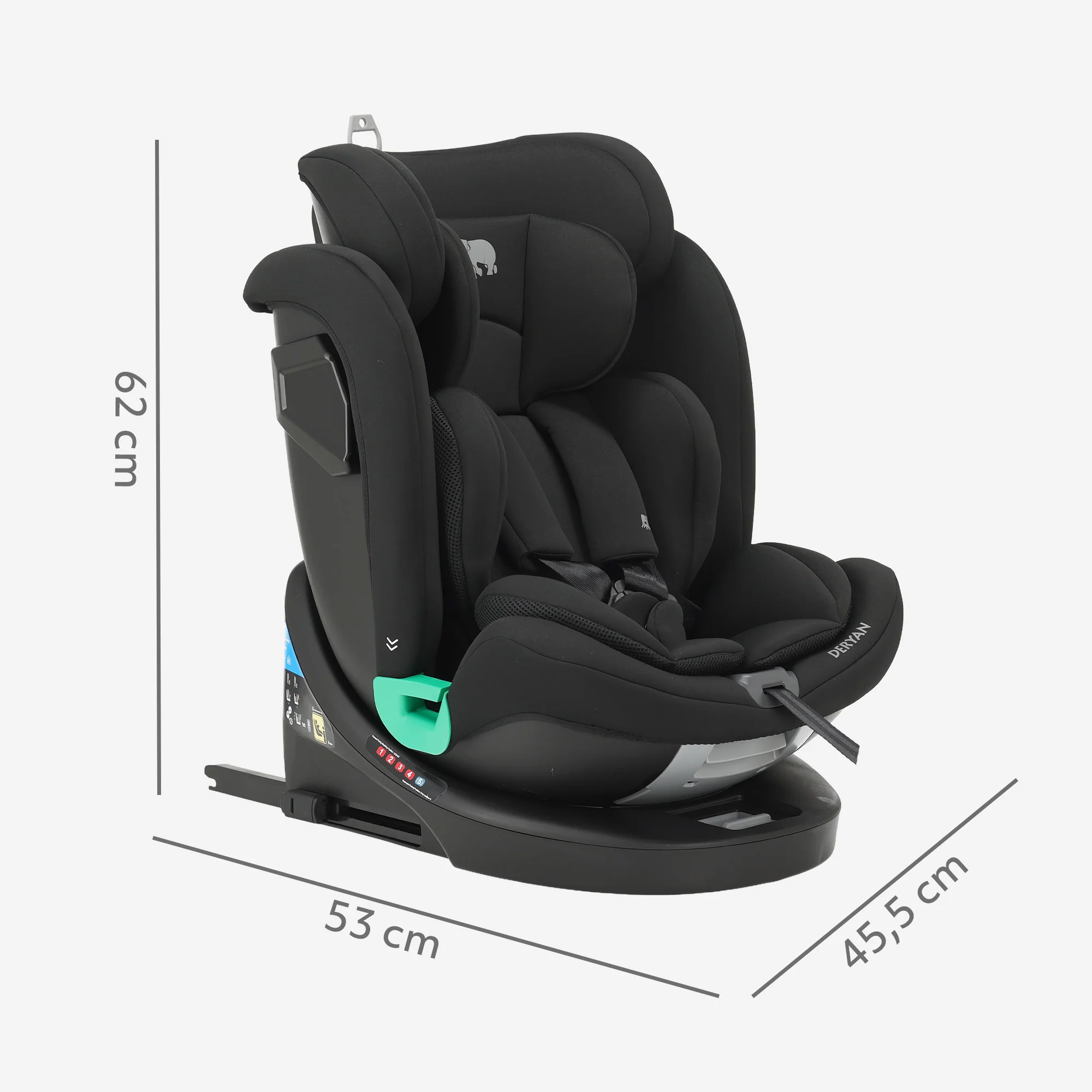 Fotelik samochodowy Colin Luxe I-size – Grupa 0-1-2-3 – Isofix – Obrotowy o 360° – Czarny - Image 8