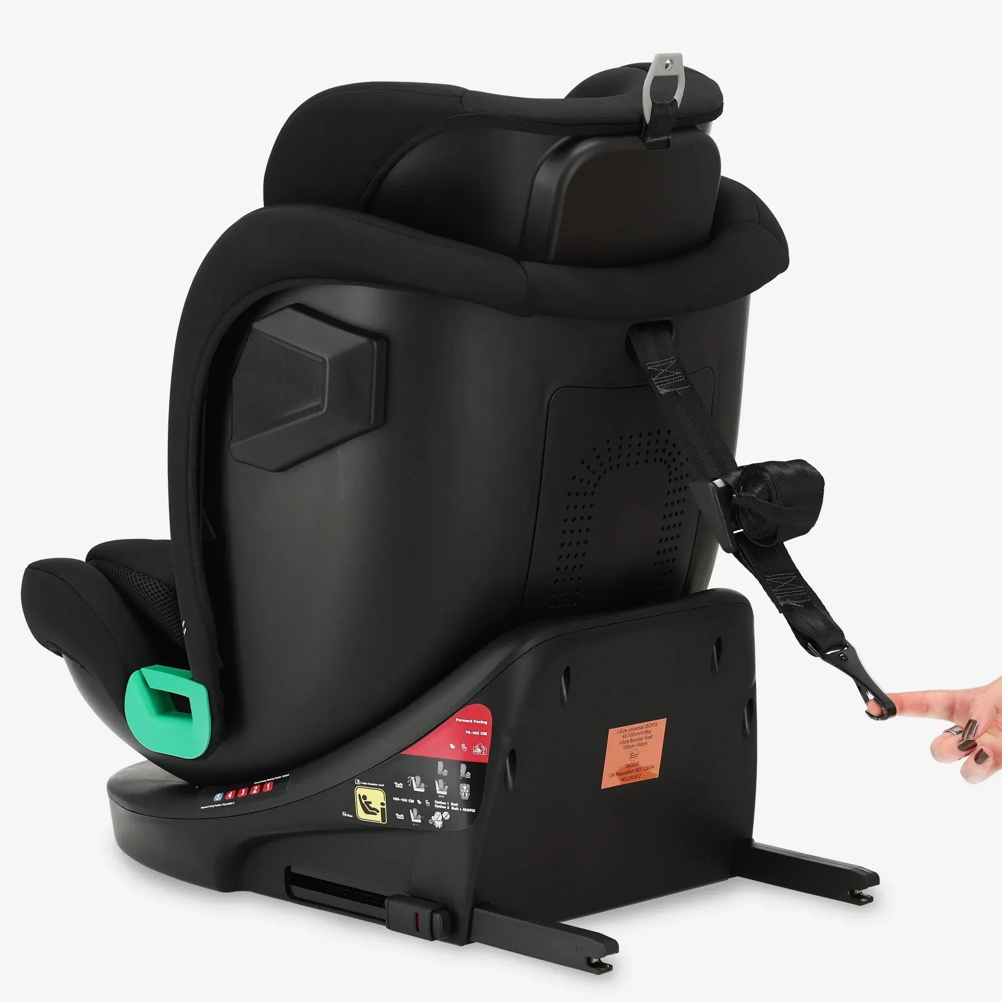 Fotelik samochodowy Colin Luxe I-size – Grupa 0-1-2-3 – Isofix – Obrotowy o 360° – Czarny - Image 9
