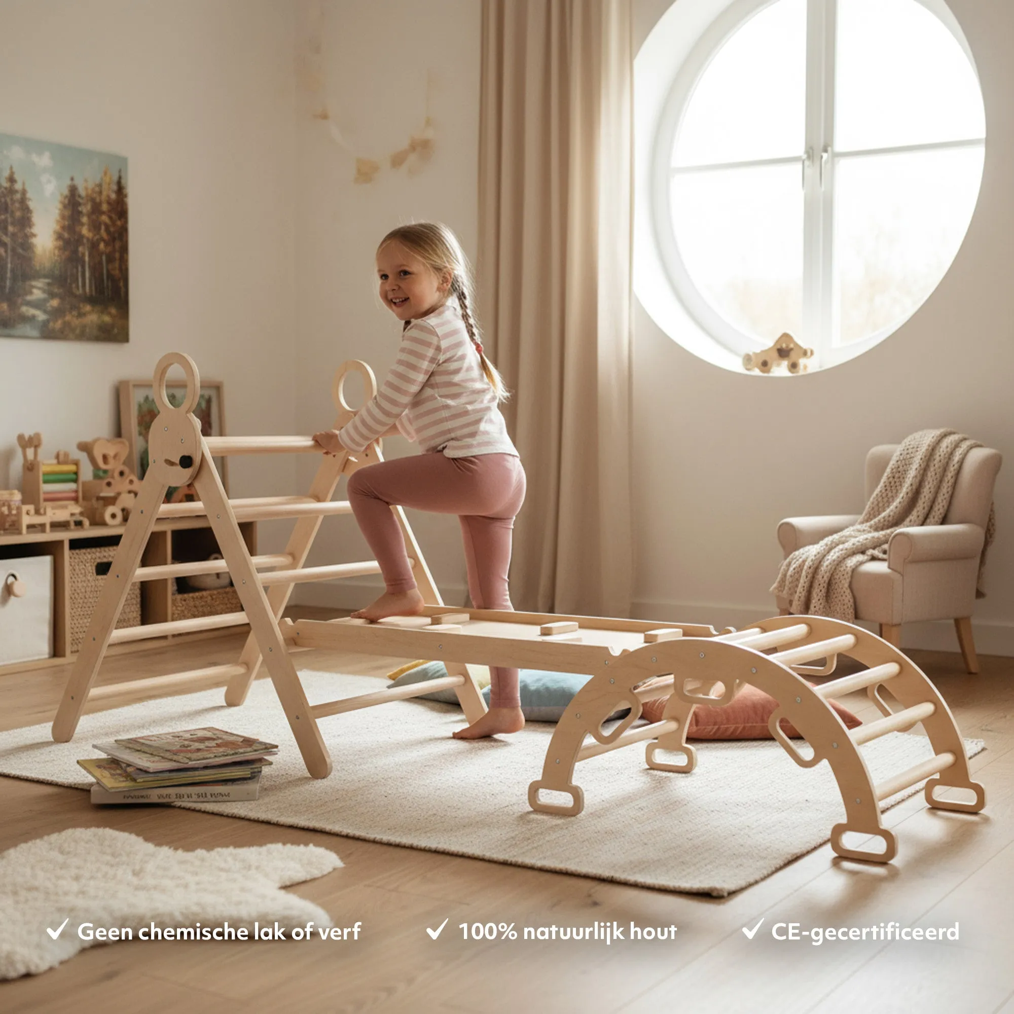 Luksusowy stojak wspinaczkowy XXL - składany trójkąt + łuk wspinaczkowy + stok ze zjeżdżalnią - Image 2