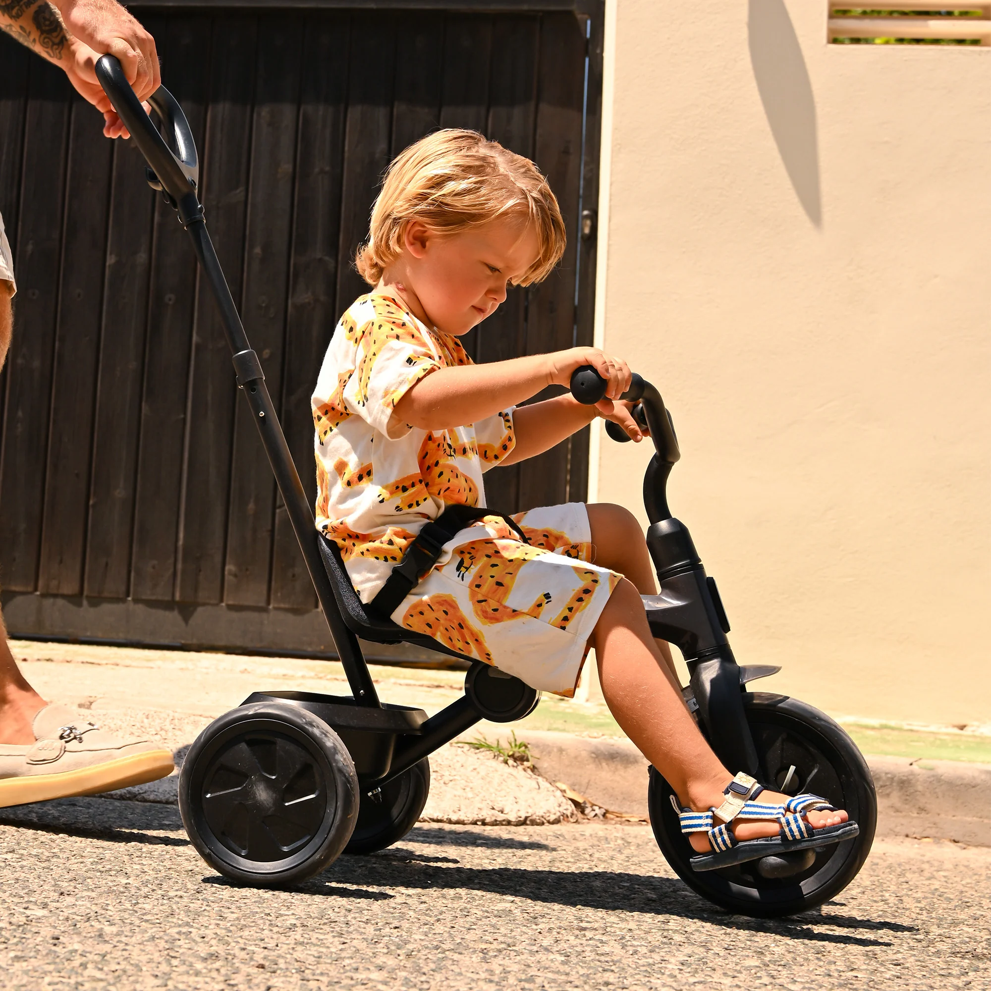 Rower trójkołowy Drifter z drążkiem do pchania Czarny - Image 14
