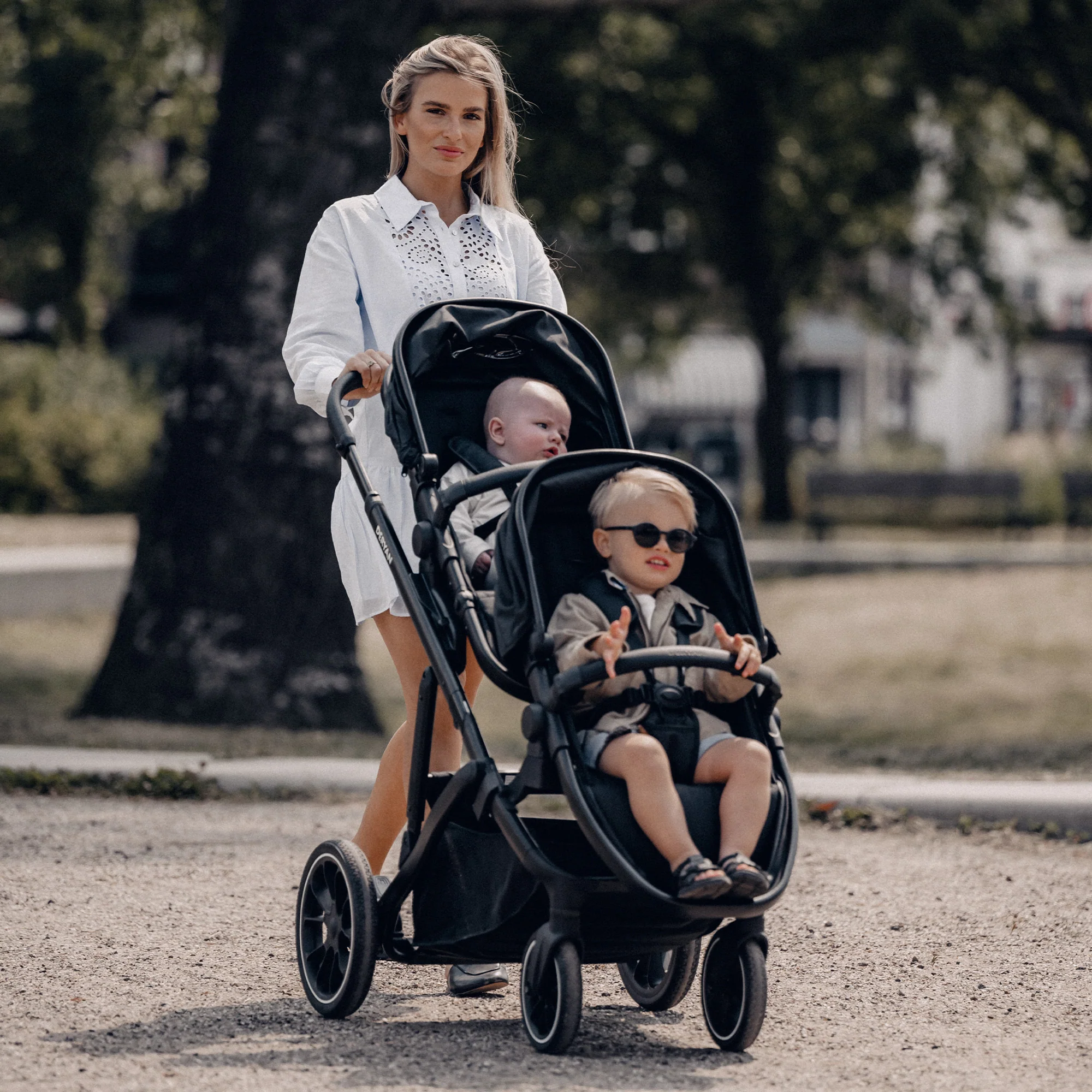 Wózek dziecięcy Evy² Duo, czarny, dwusiedzeniowy - Image 8