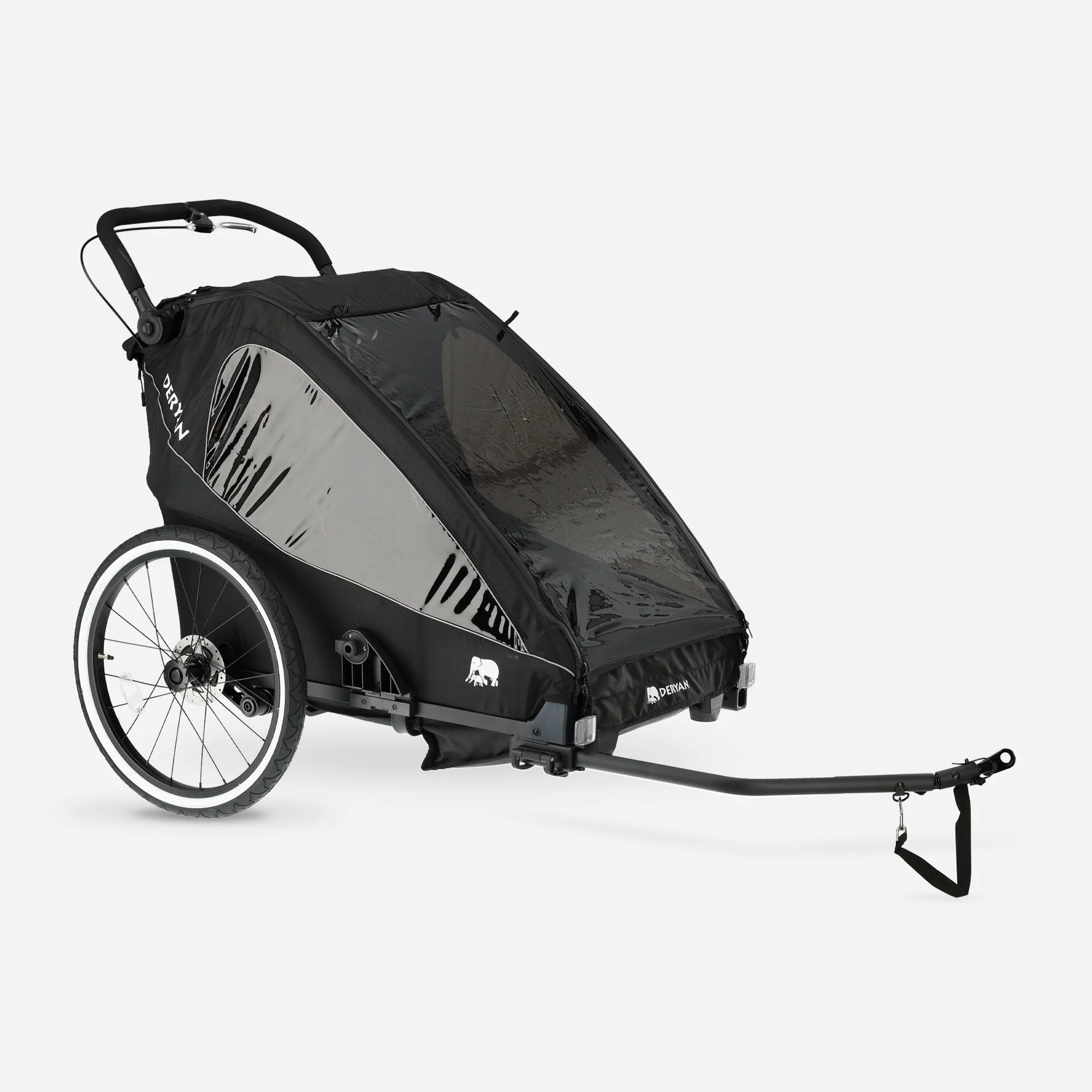 Luksusowy wózek rowerowy V2 – wózek spacerowy – wózek do biegania Czarny - Image 3