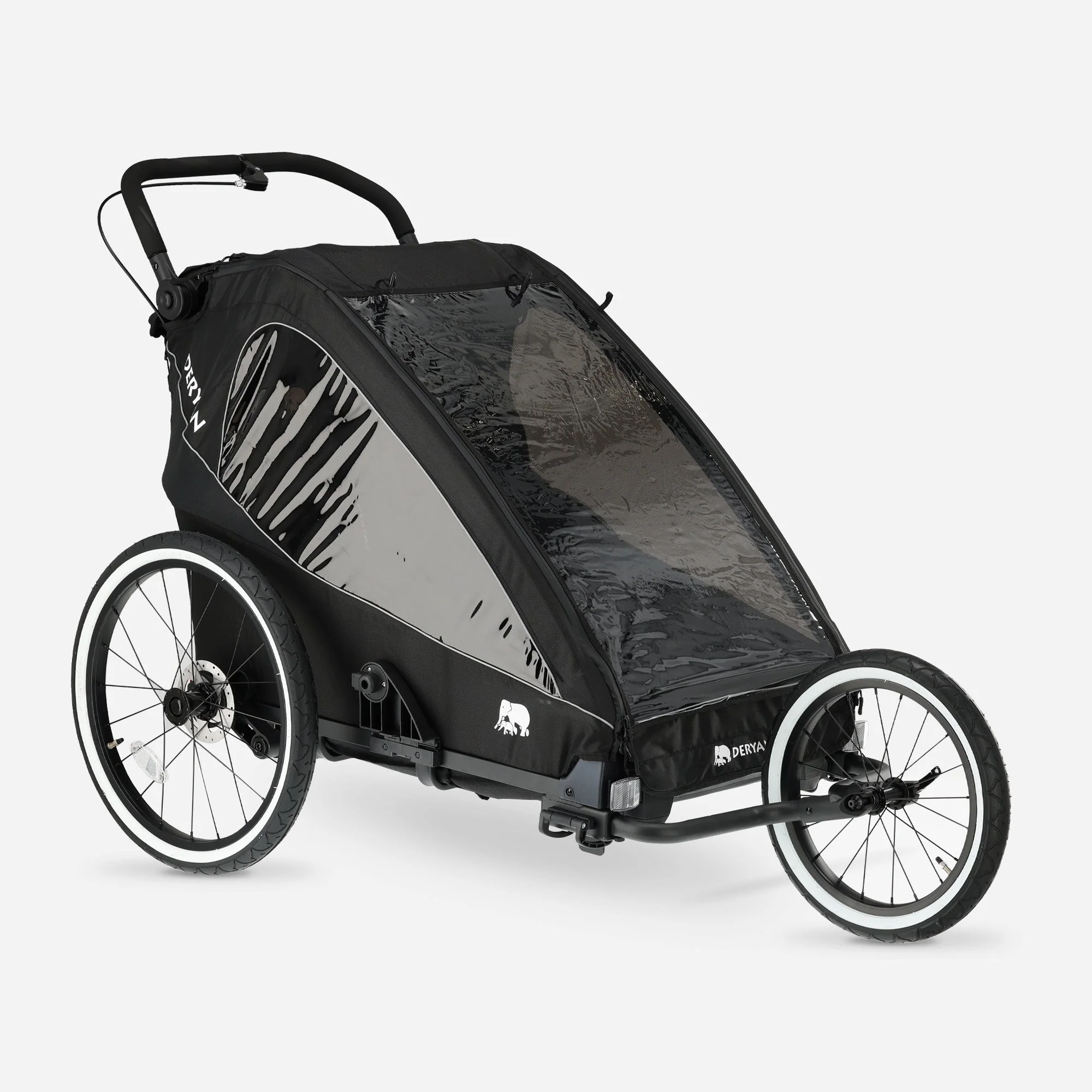 Luksusowy wózek rowerowy V2 – wózek spacerowy – wózek do biegania Czarny - Image 4