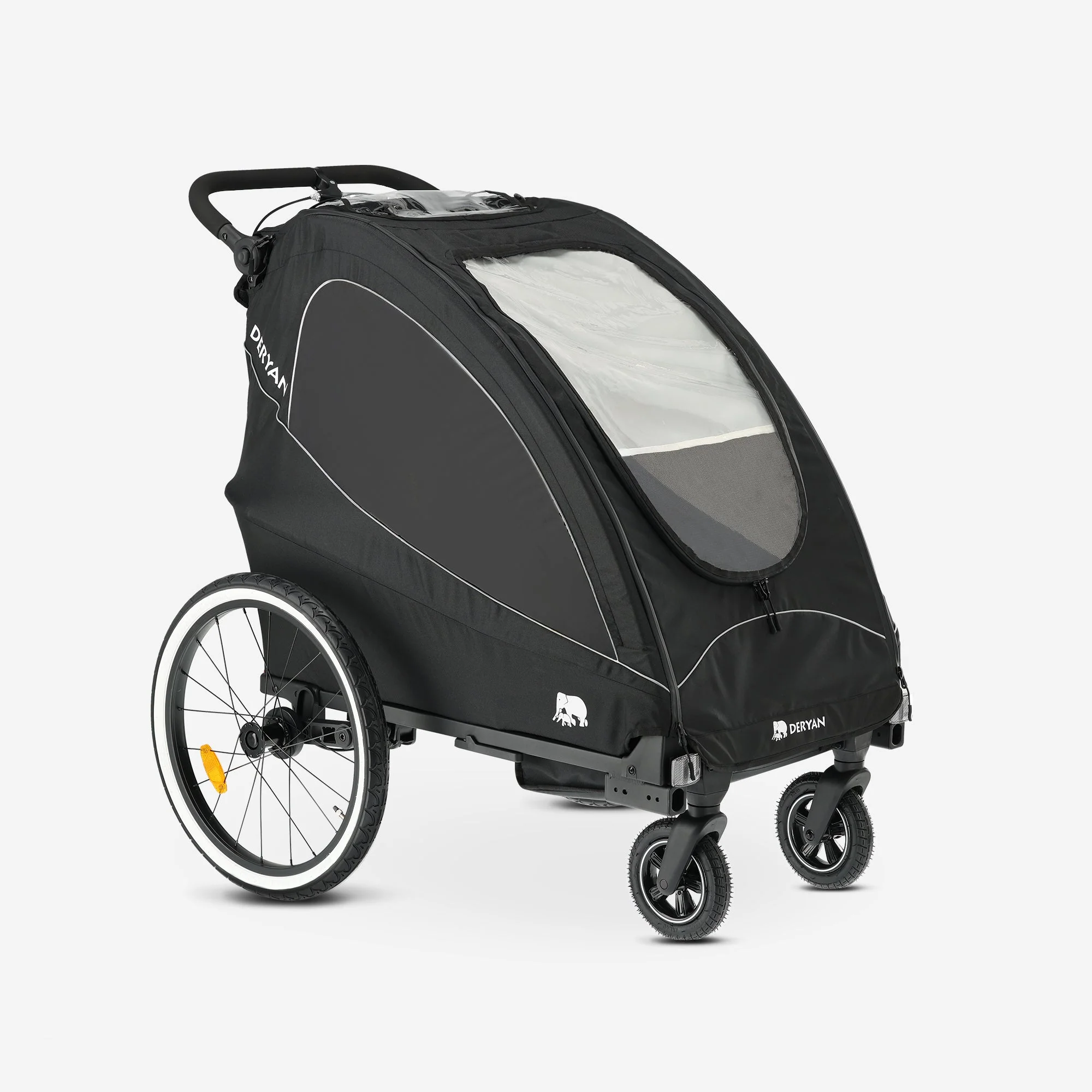 Luksusowy wózek rowerowy – wózek rowerowy, spacerówka i wózek do biegania – czarny - Image 14