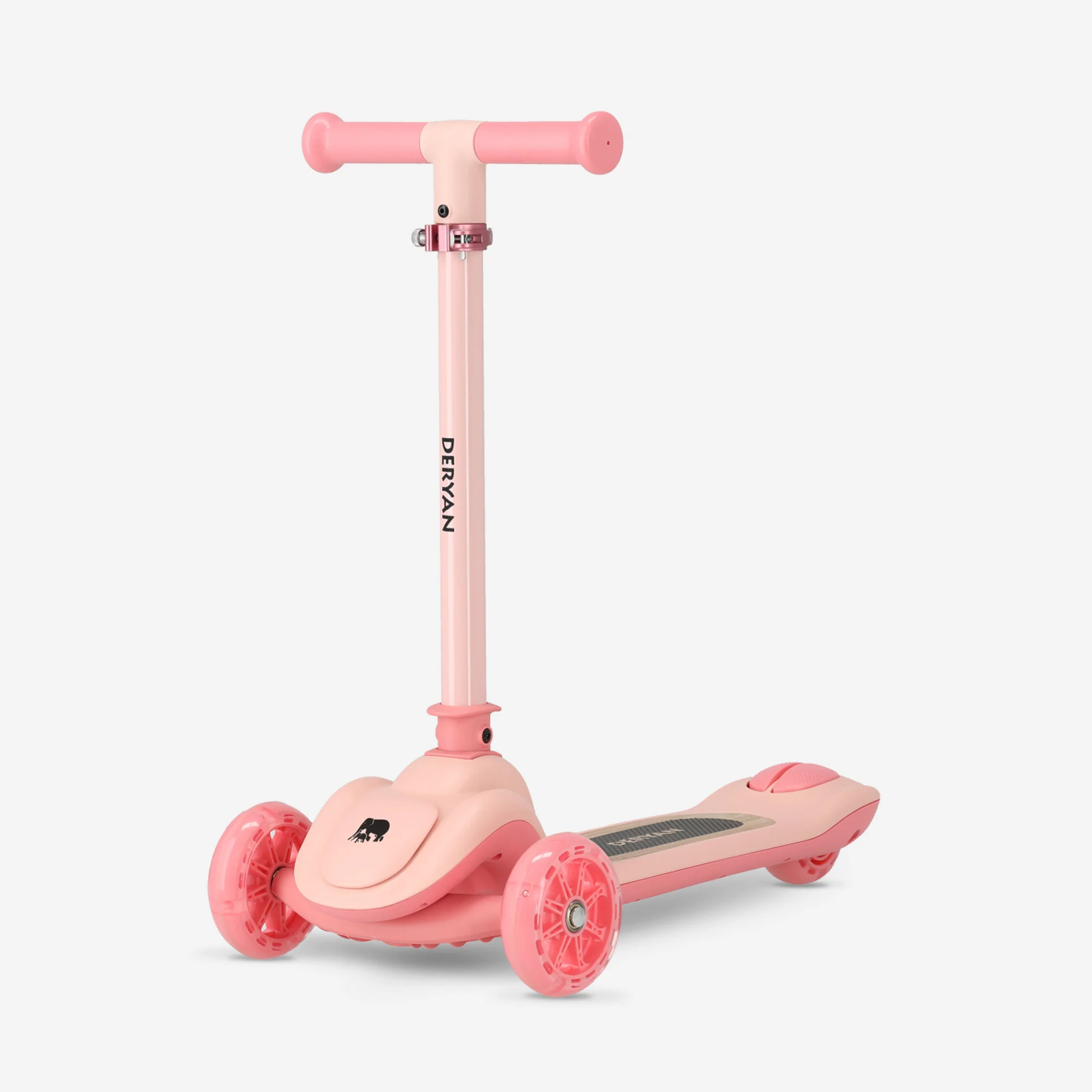 Hulajnoga Harvey Kids 3 koła - grupa wiekowa 3+ - maks. 50 kg - światła LED w kołach - regulowana wysokość 65-70-75-80 cm - różowa