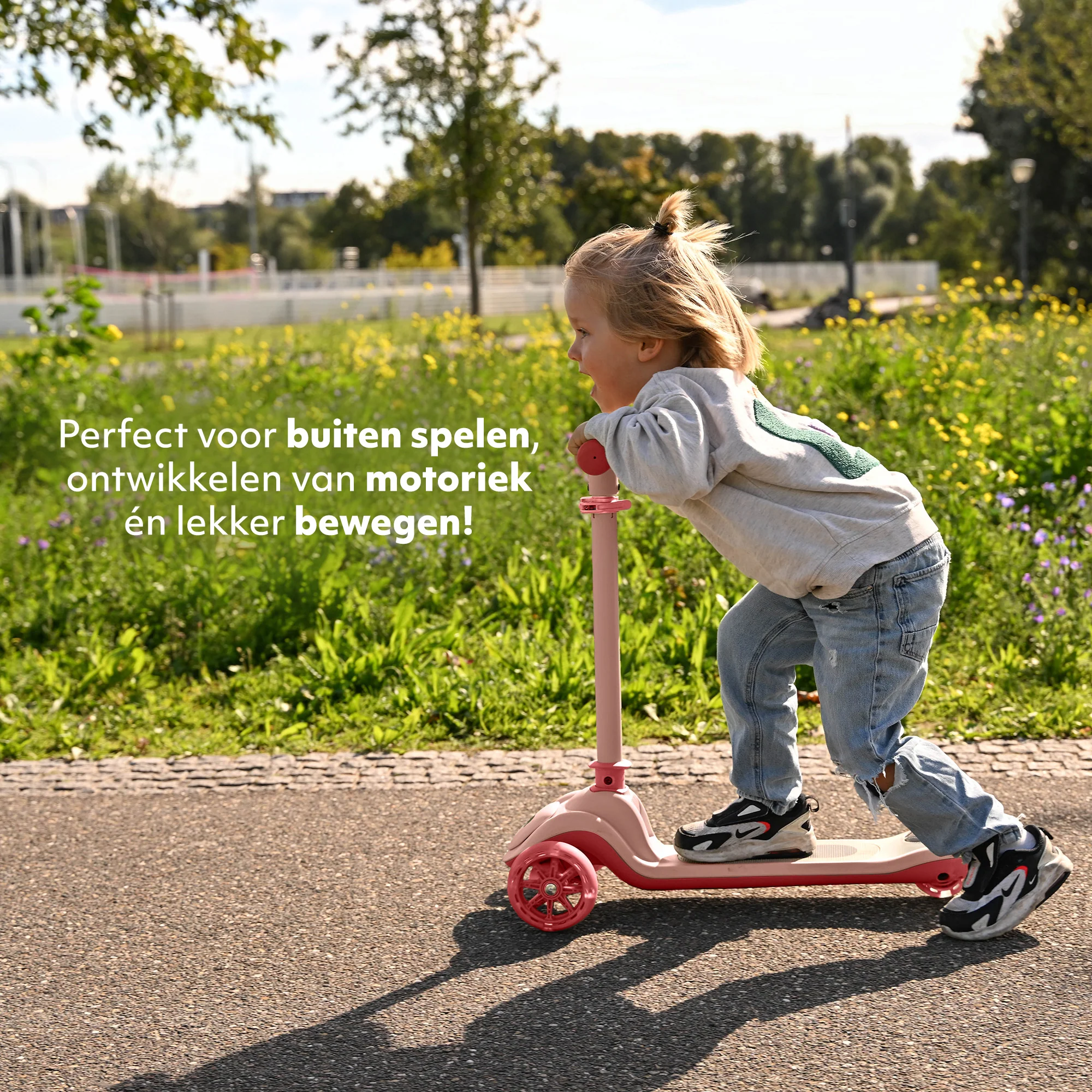 Hulajnoga Harvey Kids 3 koła - grupa wiekowa 3+ - maks. 50 kg - światła LED w kołach - regulowana wysokość 65-70-75-80 cm - różowa - Image 6
