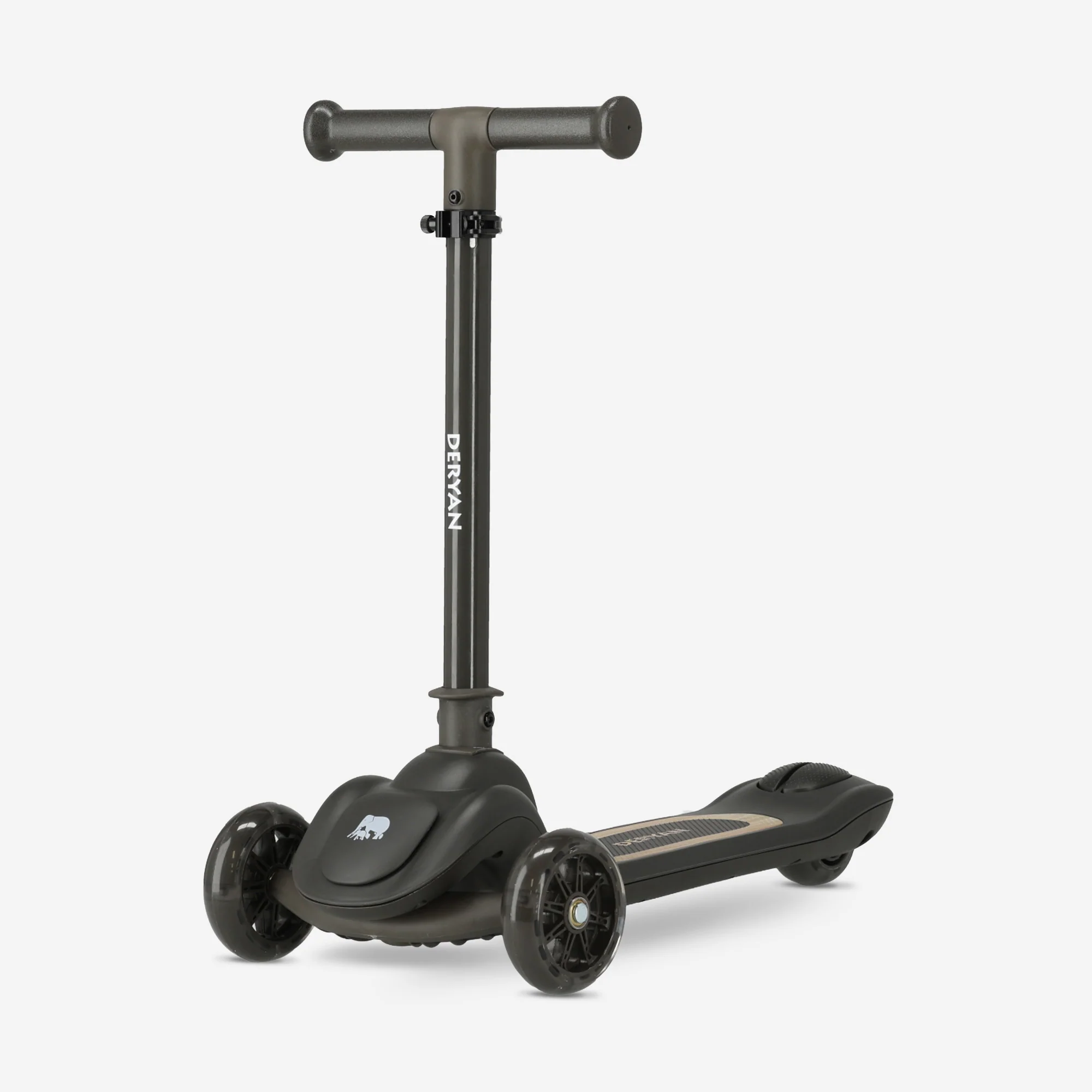 Hulajnoga Harvey Kids 3 koła - grupa wiekowa 3+ - maks. 50 kg - światła LED w kołach - regulowana wysokość 65-70-75-80 cm - czarna