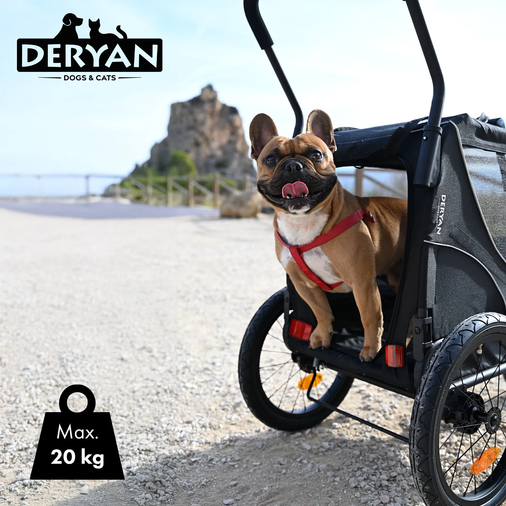 Przyczepka rowerowa dla psa 2 w 1 - składana - do 20 kg - odpowiednia do rowerów elektrycznych - Image 3