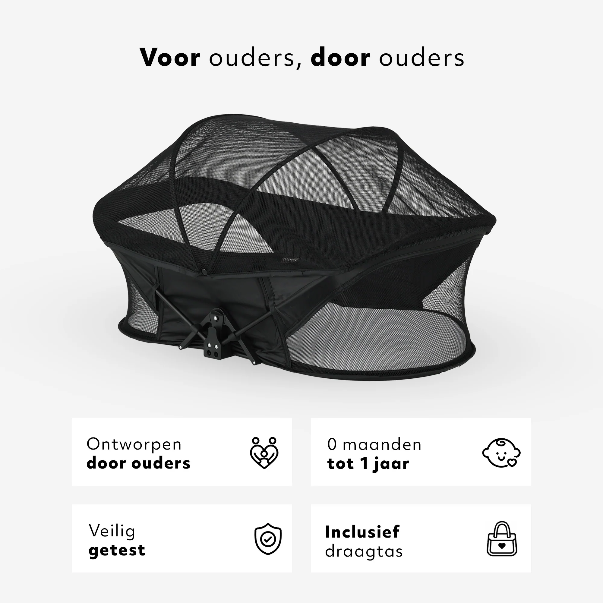Łóżeczko turystyczne Infant Deluxe BabyBox – czarne - Image 3