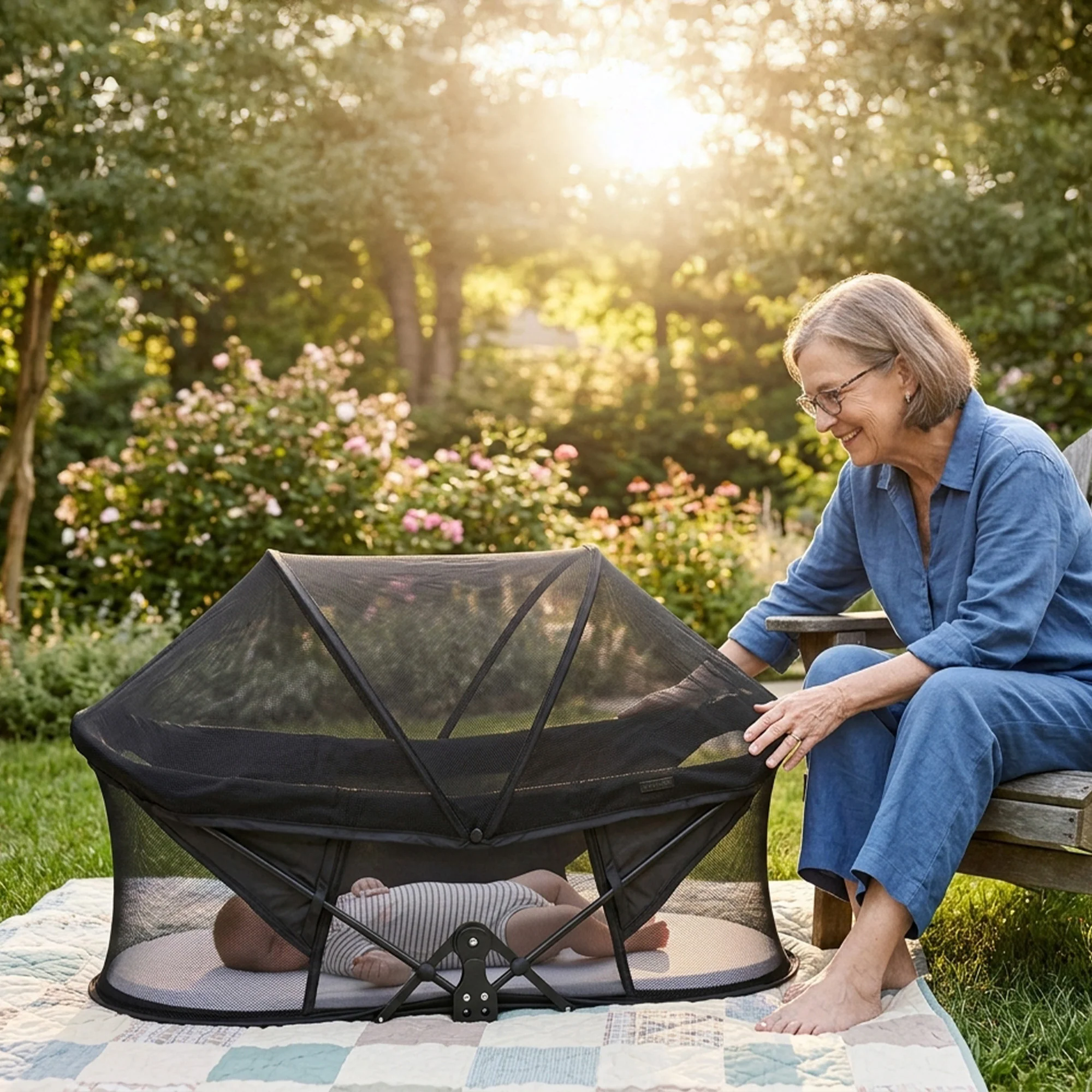 Łóżeczko turystyczne Infant Deluxe BabyBox – czarne - Image 4