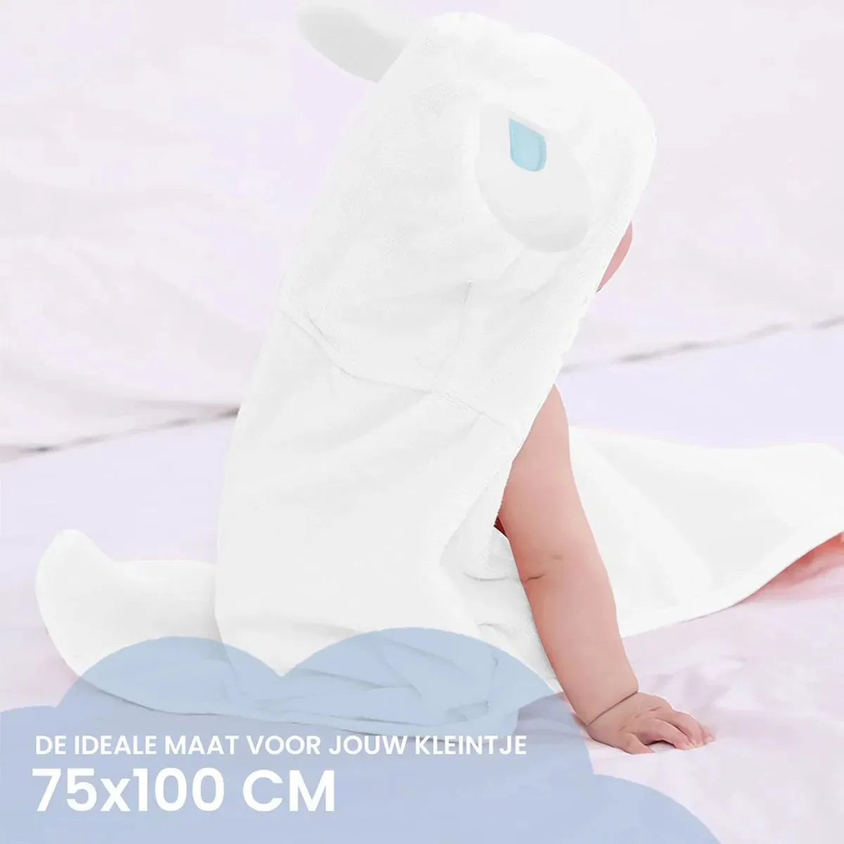 Wielofunkcyjny koc polarowy dla niemowląt Rabbit z kapturem - Wrap Blanket - Koc 75x100 cm - Image 4