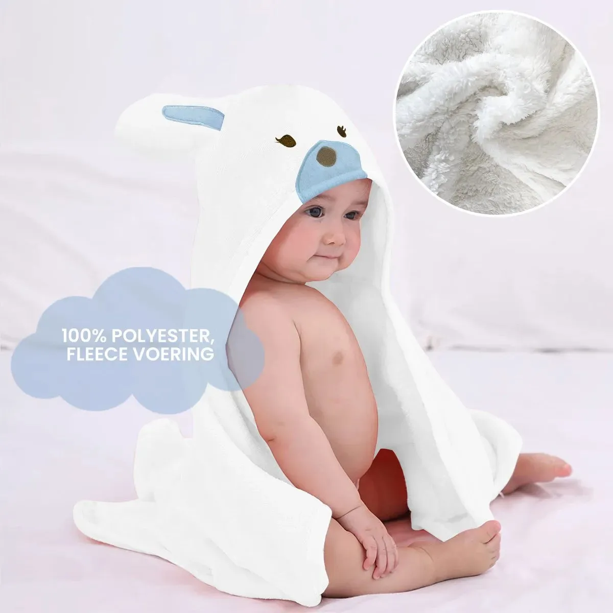 Wielofunkcyjny koc polarowy dla niemowląt Rabbit z kapturem - Wrap Blanket - Koc 75x100 cm - Image 5