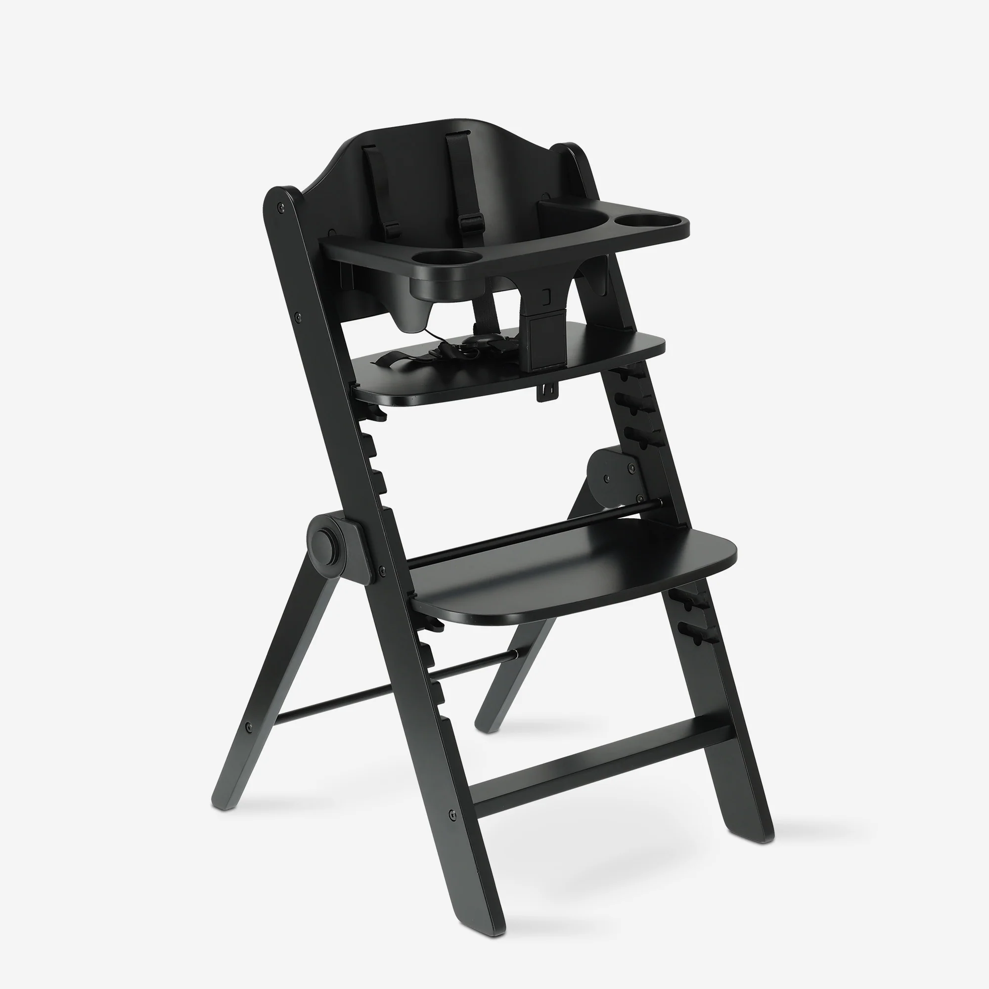 Odin Luxury Wooden Growing Chair High Chair with Bouncer - Zawiera tacę do jedzenia - Regulowane krzesełko do karmienia - Czarne - Image 14