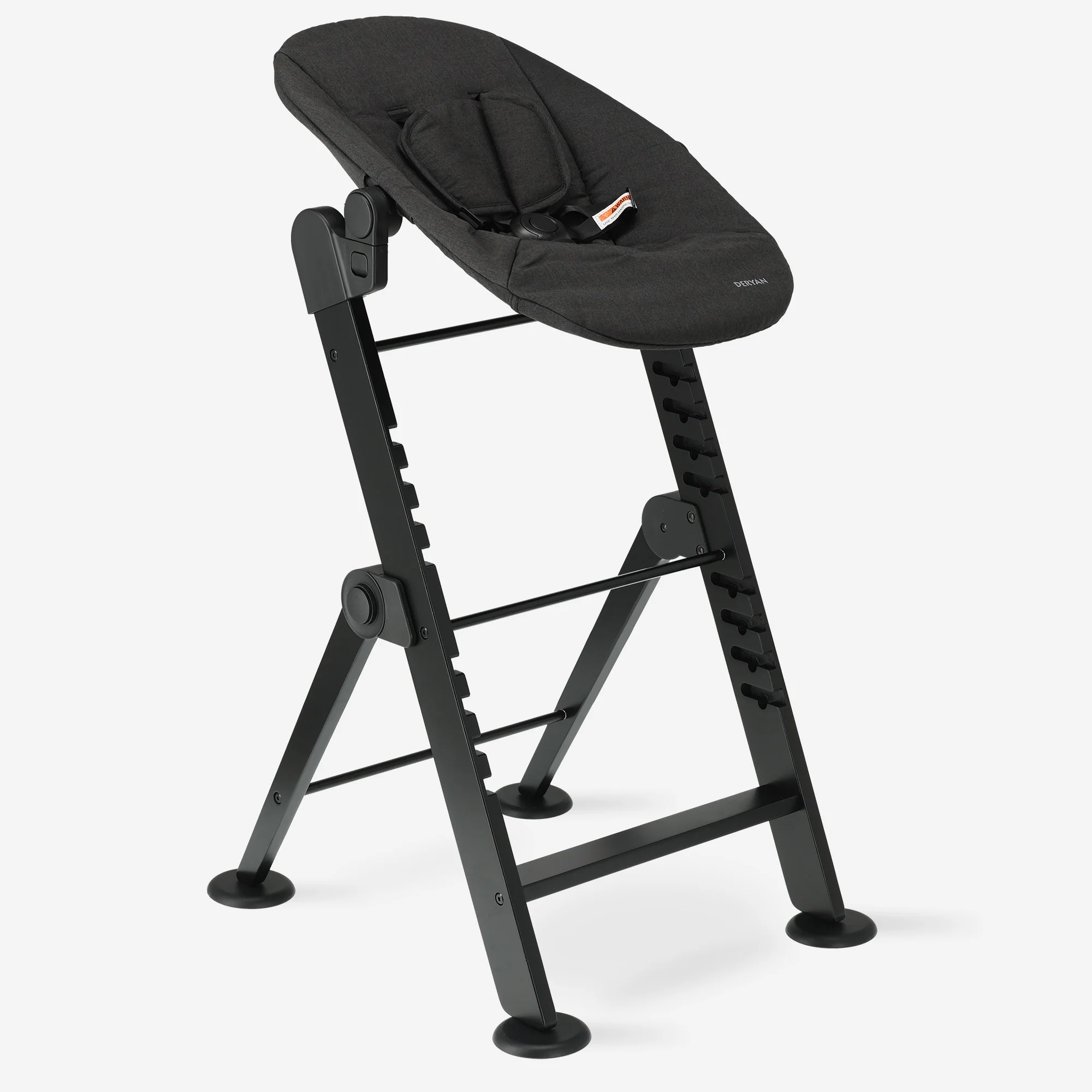 Odin Luxury Wooden Growing Chair High Chair with Bouncer - Zawiera tacę do jedzenia - Regulowane krzesełko do karmienia - Czarne - Image 15