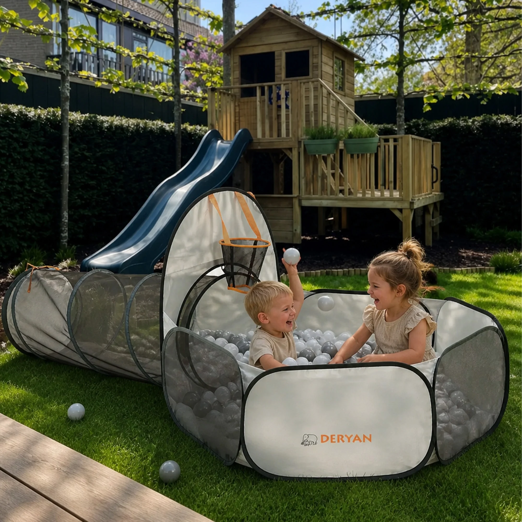 Basketballowa basen z piłkami – srebrny - Image 6