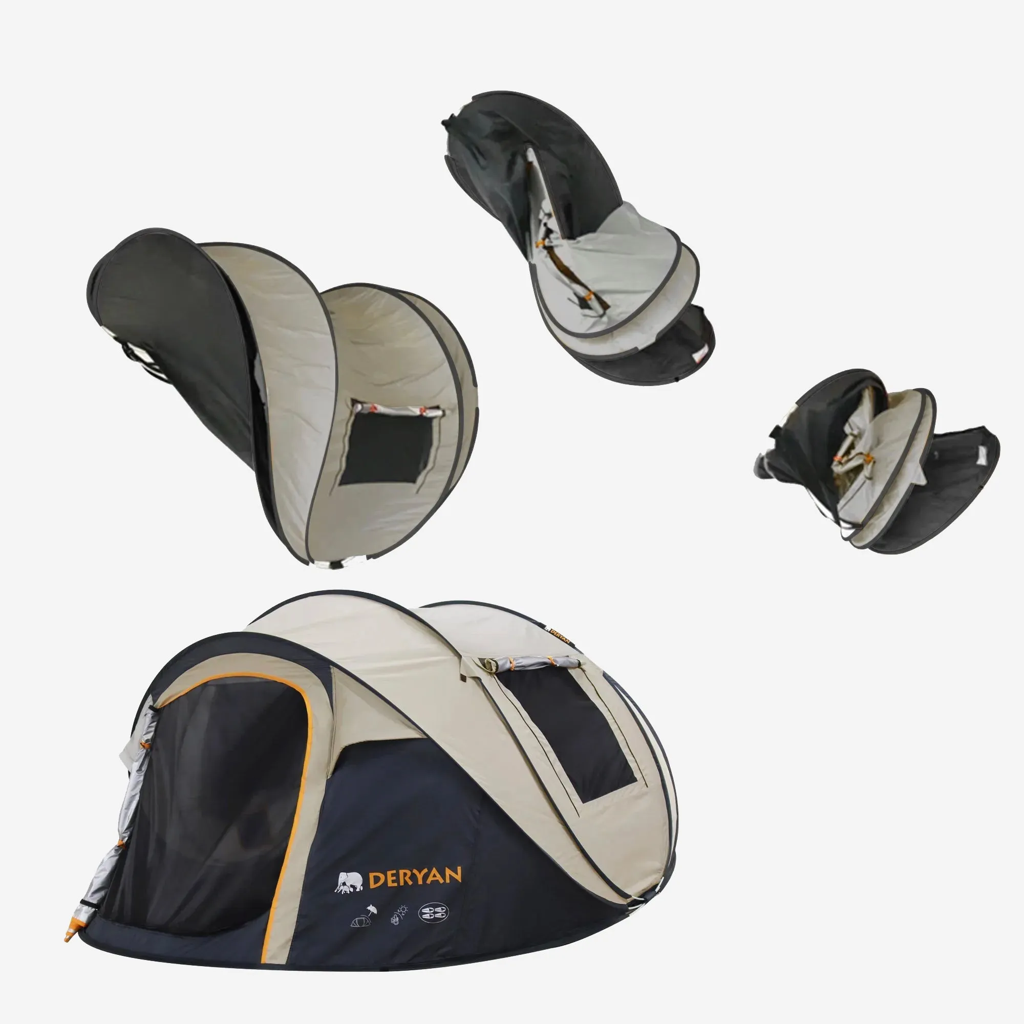 Namiot Pop Up Luxe - wodoodporność 5000MM - Beżowy - 4-osobowy - Image 5