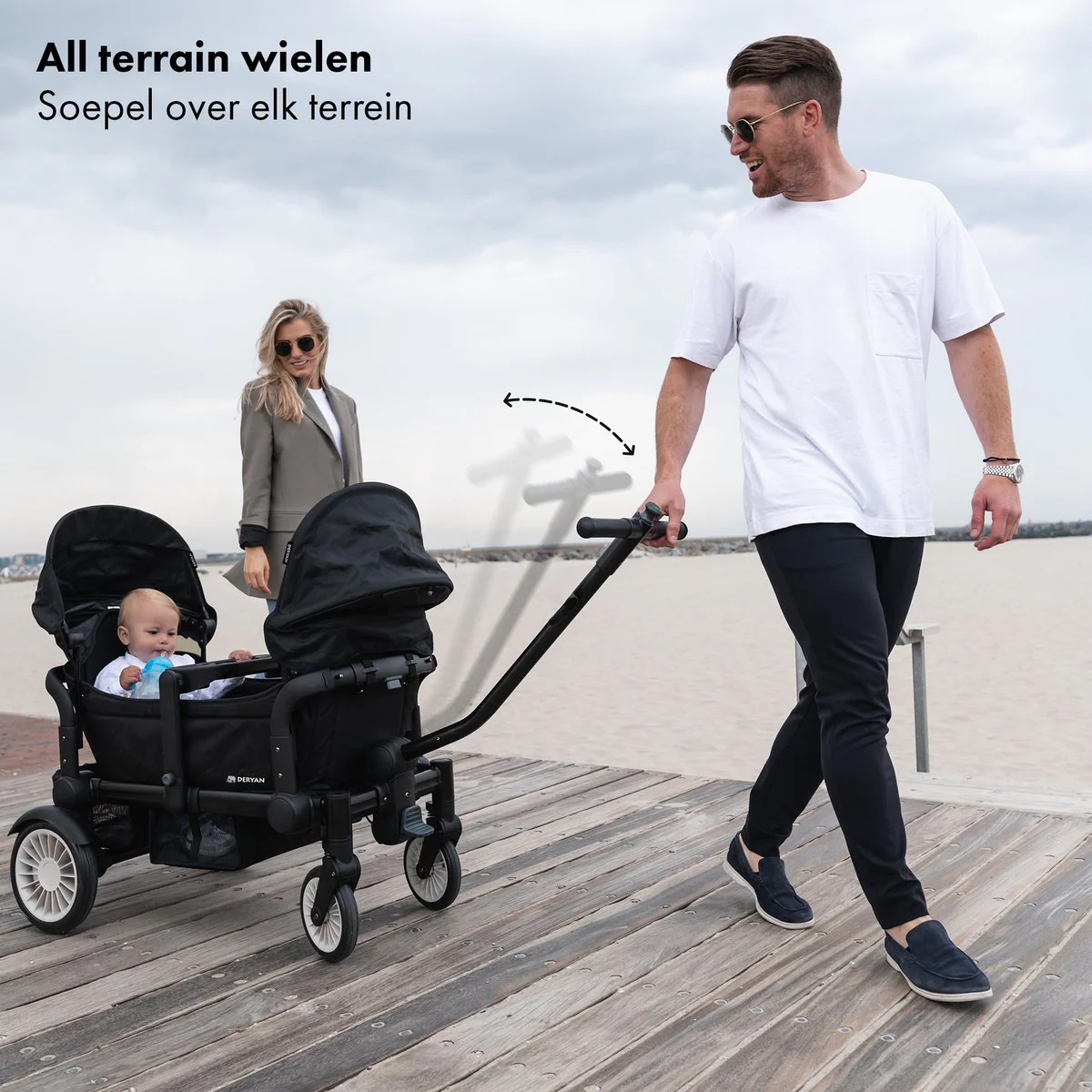 Składany wózek plażowy Sandy Luxe - Duowagen Black - Image 4