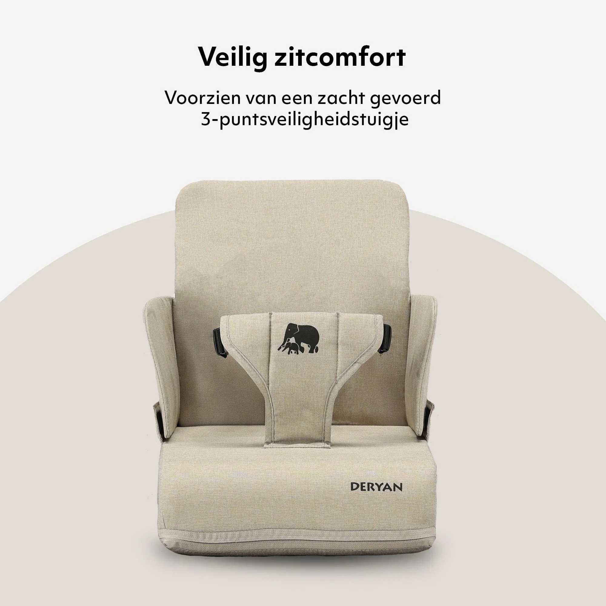Podróżny fotelik podwyższający - z paskiem mocującym Nougat - Image 3
