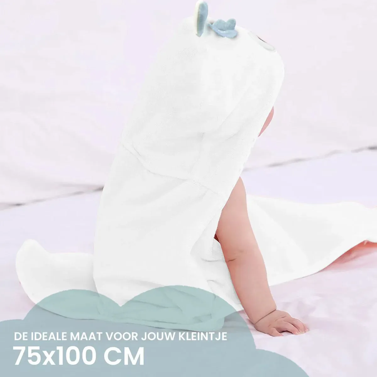 Wielofunkcyjny dziecięcy koc polarowy z kapturem - Owl Blanket - Koc 75x100 cm - Image 3