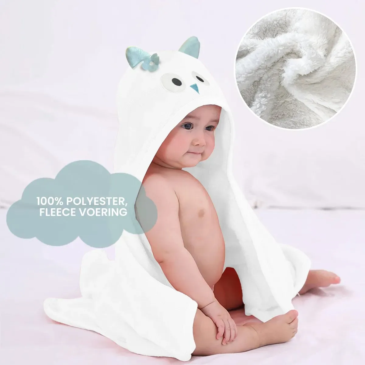 Wielofunkcyjny dziecięcy koc polarowy z kapturem - Owl Blanket - Koc 75x100 cm - Image 4